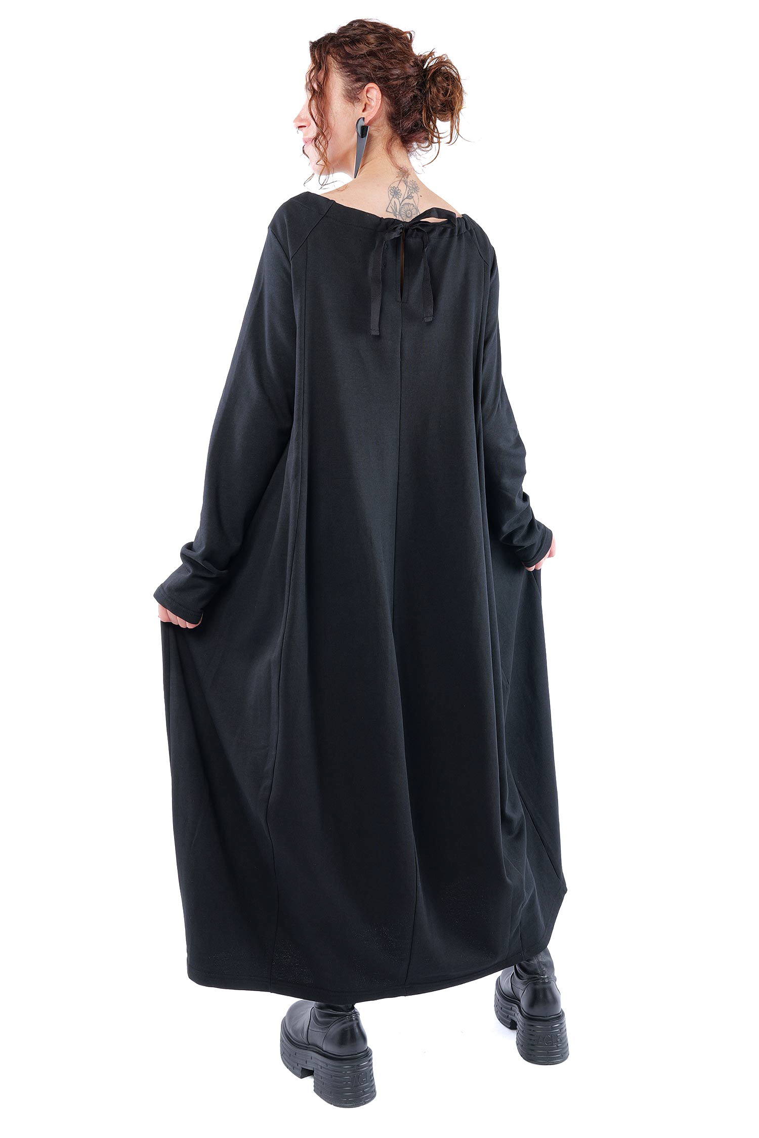 Tulpiges Sweatkleid - Schwarz - 1161