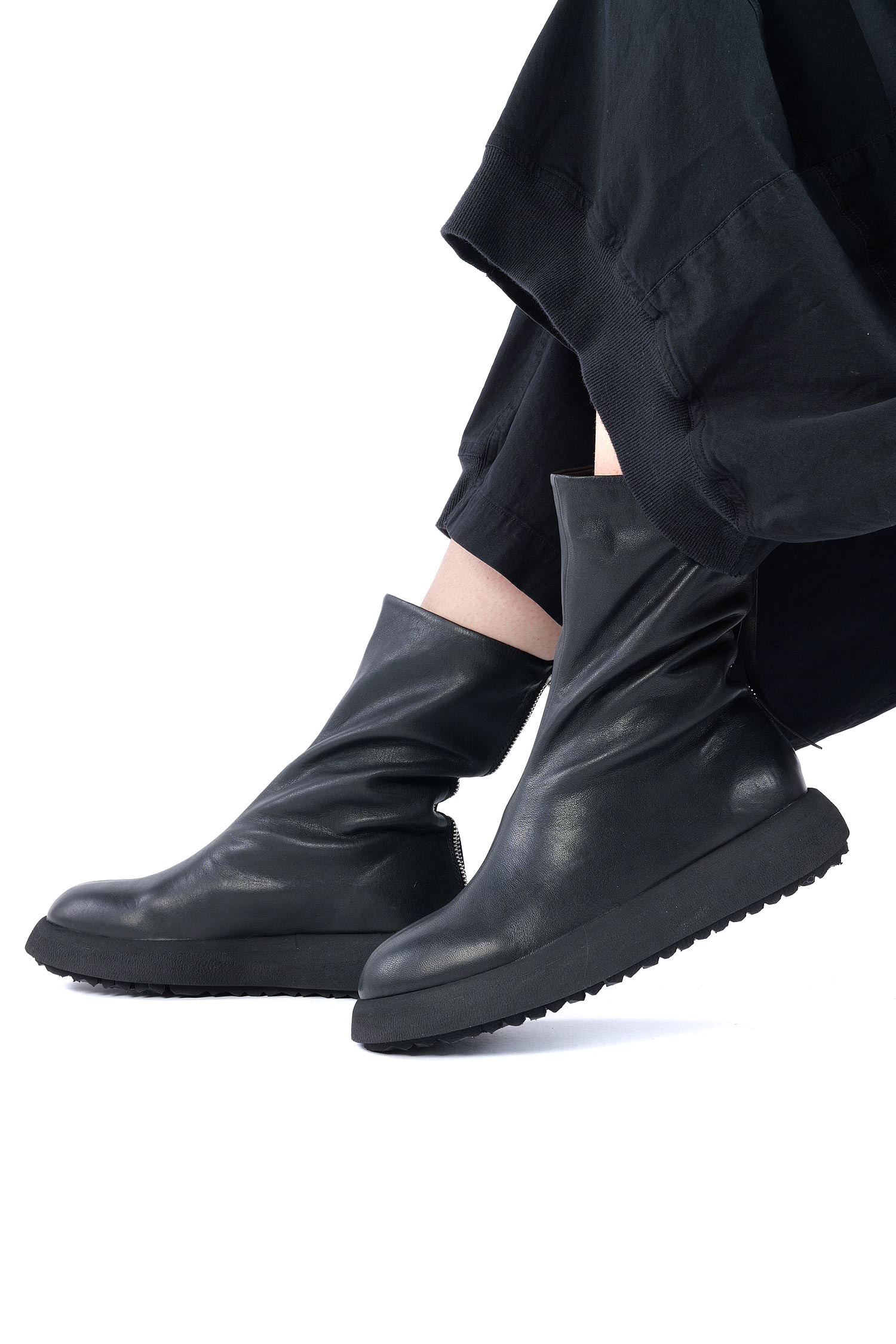 Plateau Lederstiefel - Schwarz - Milestone