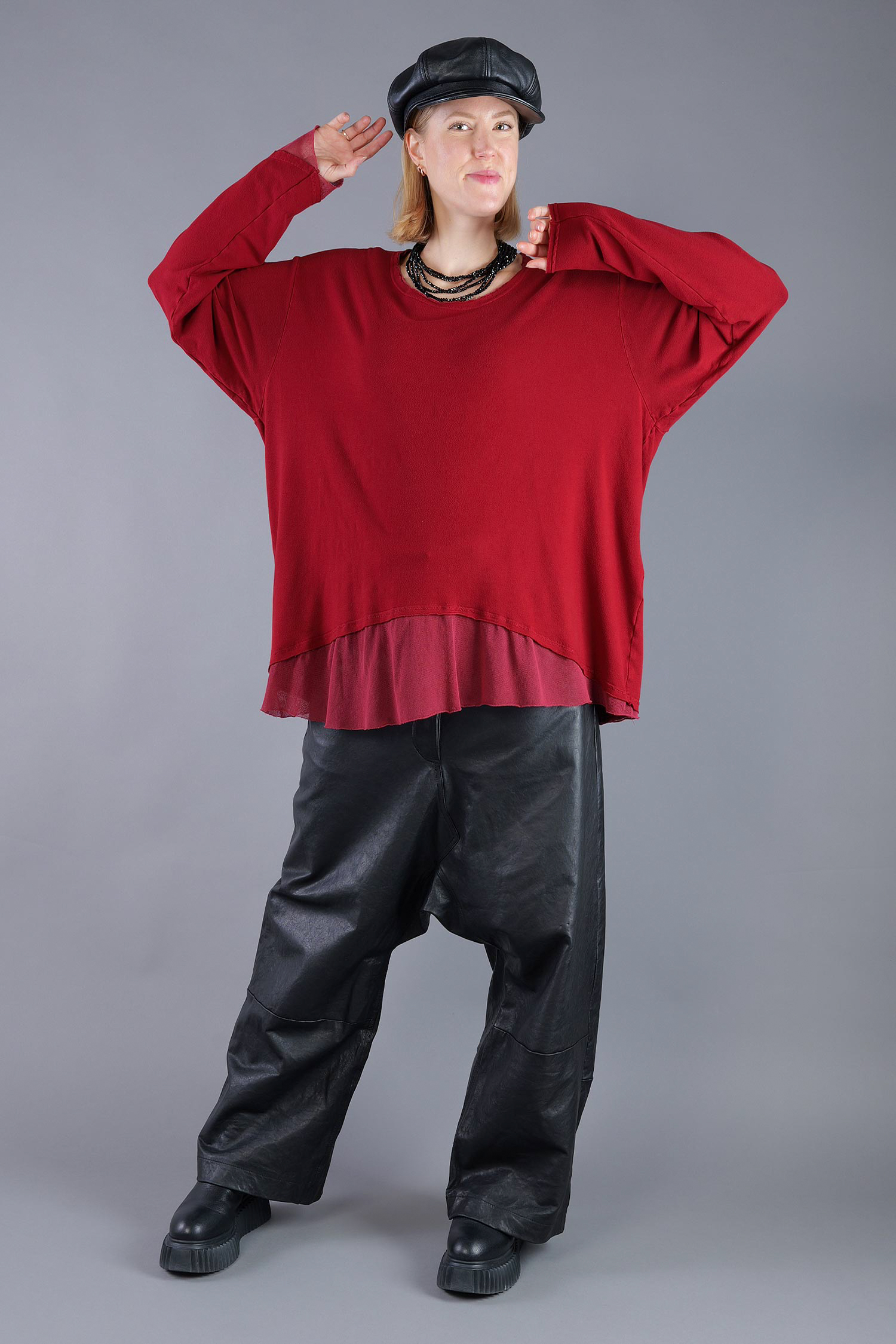 Shirt mit Tüll - Lava - 2263510502