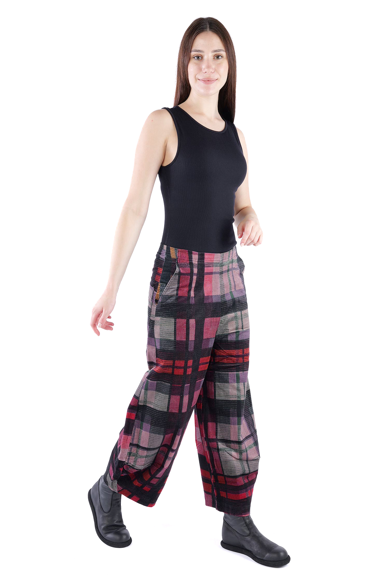 Feincord Hose - Check multicolor - 2263230104