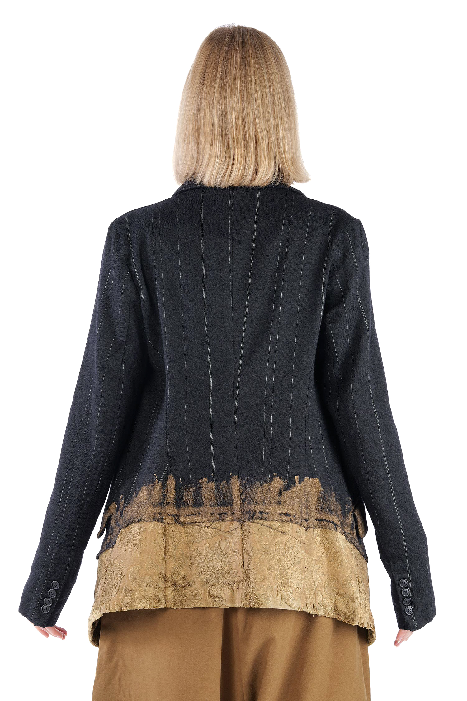 Lange Woll-Blazerjacke - Black stripe - 2261021110