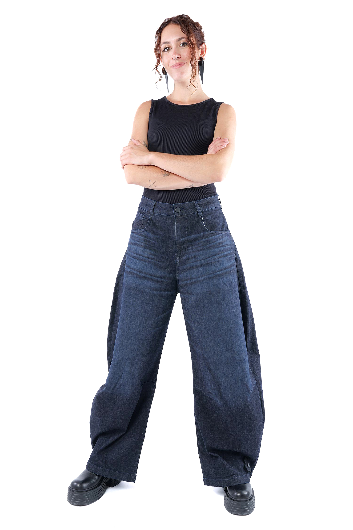 Tulpige Jeanshose - Darkblue - 10018
