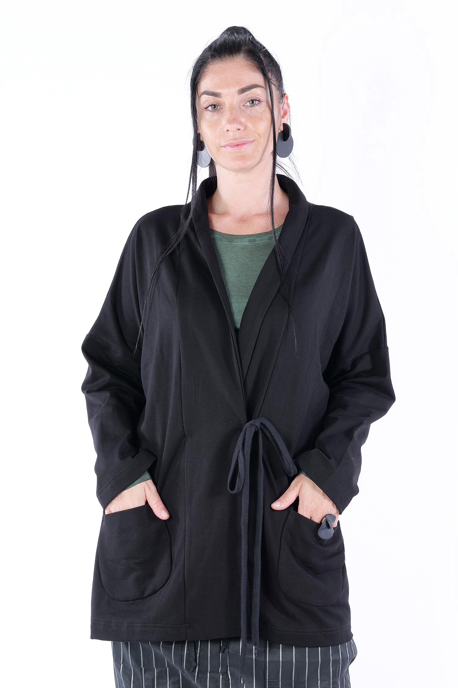 Oversize Jacke - Schwarz - U6638-U