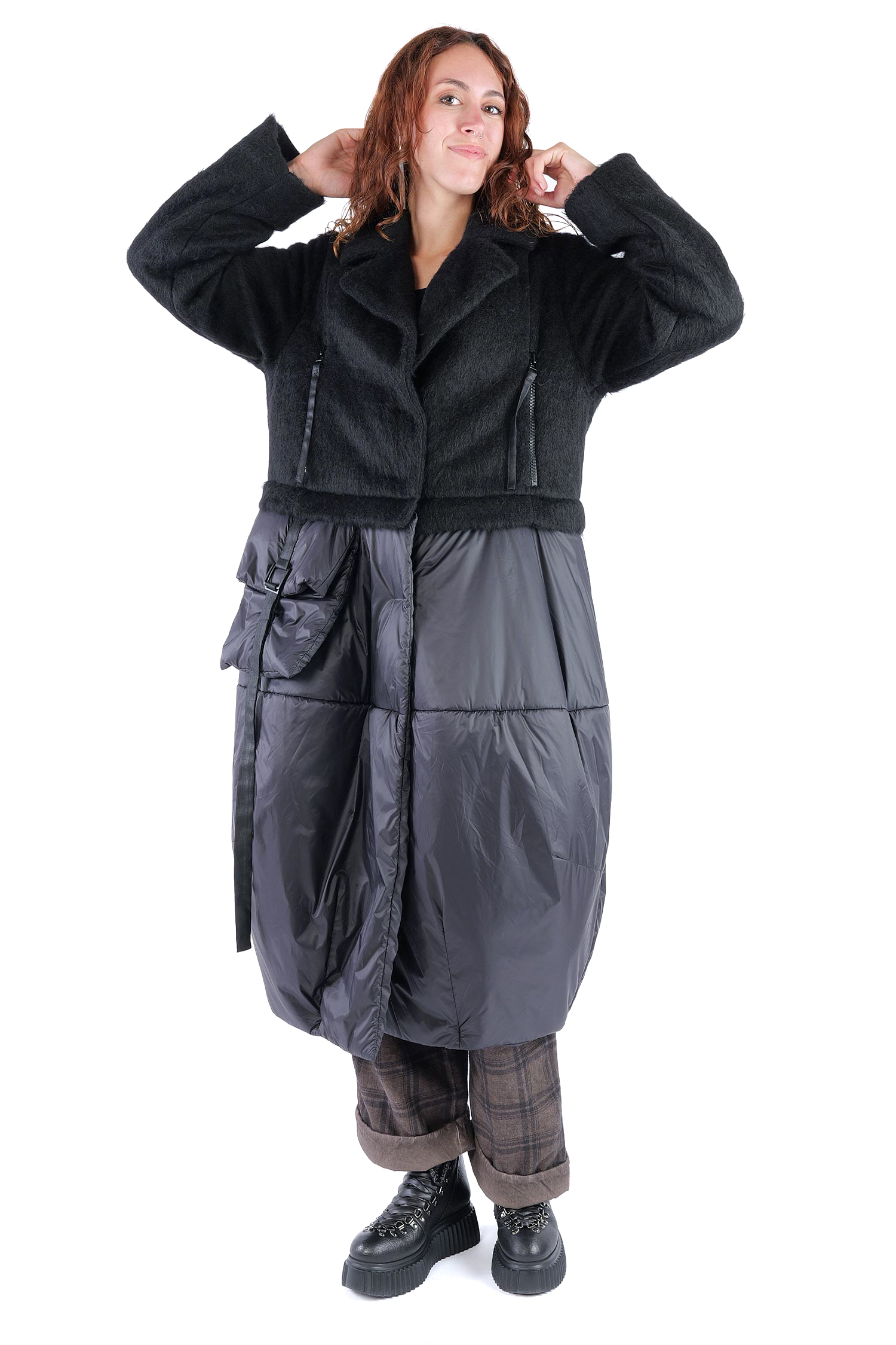 2-in-1 Wintermantel - Black faux fur/Black - Formers
