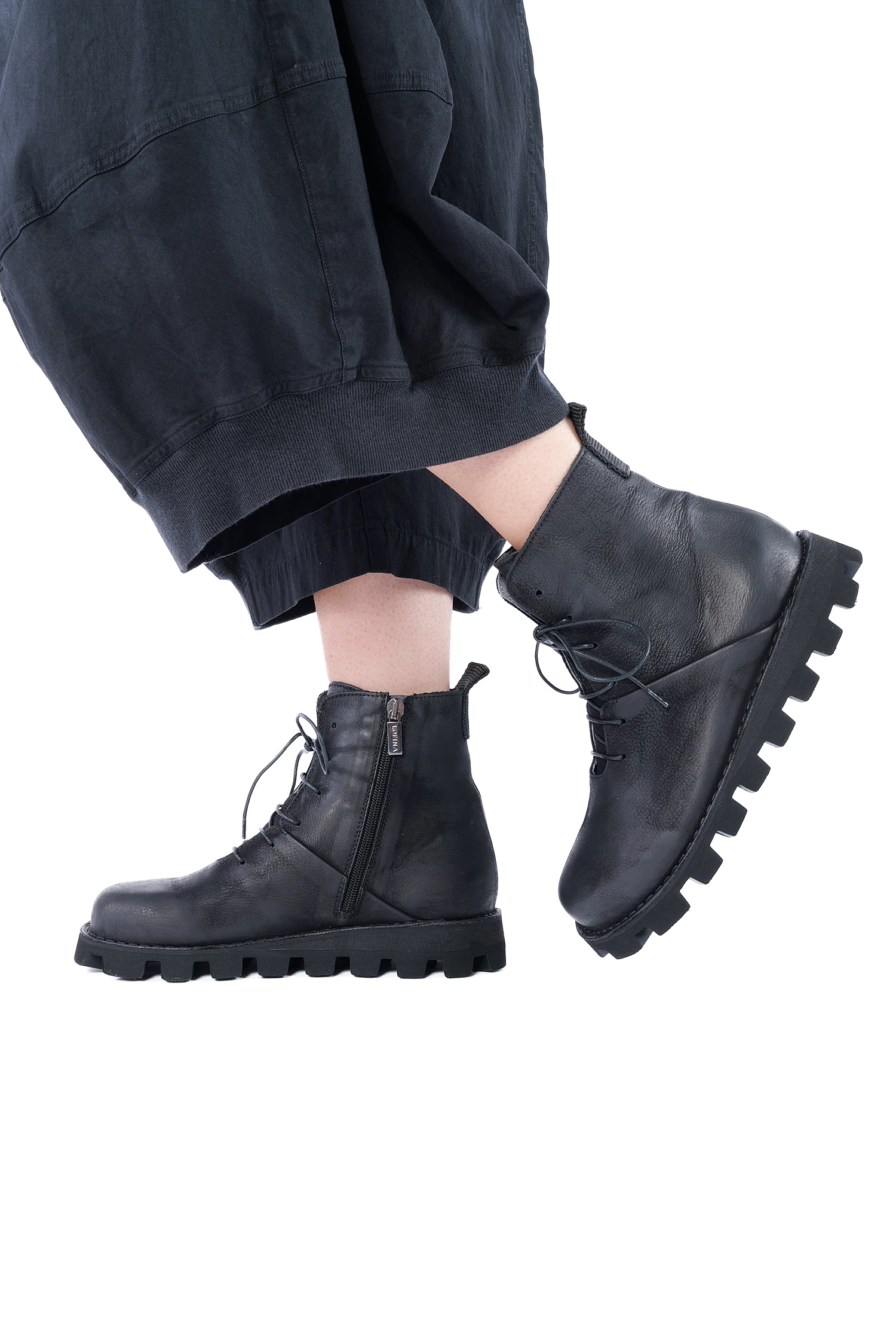 Leder Boots - Schwarz - 9231
