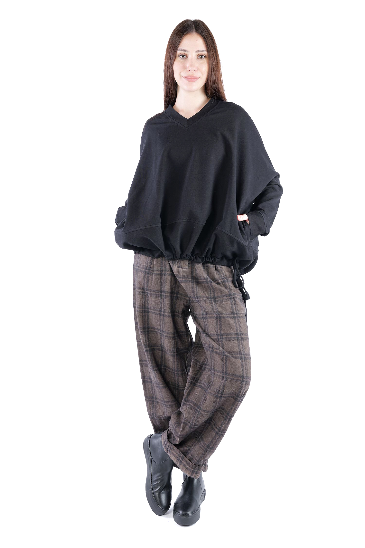 Oversize Sweatpullover - Schwarz - 26.2-KHF116