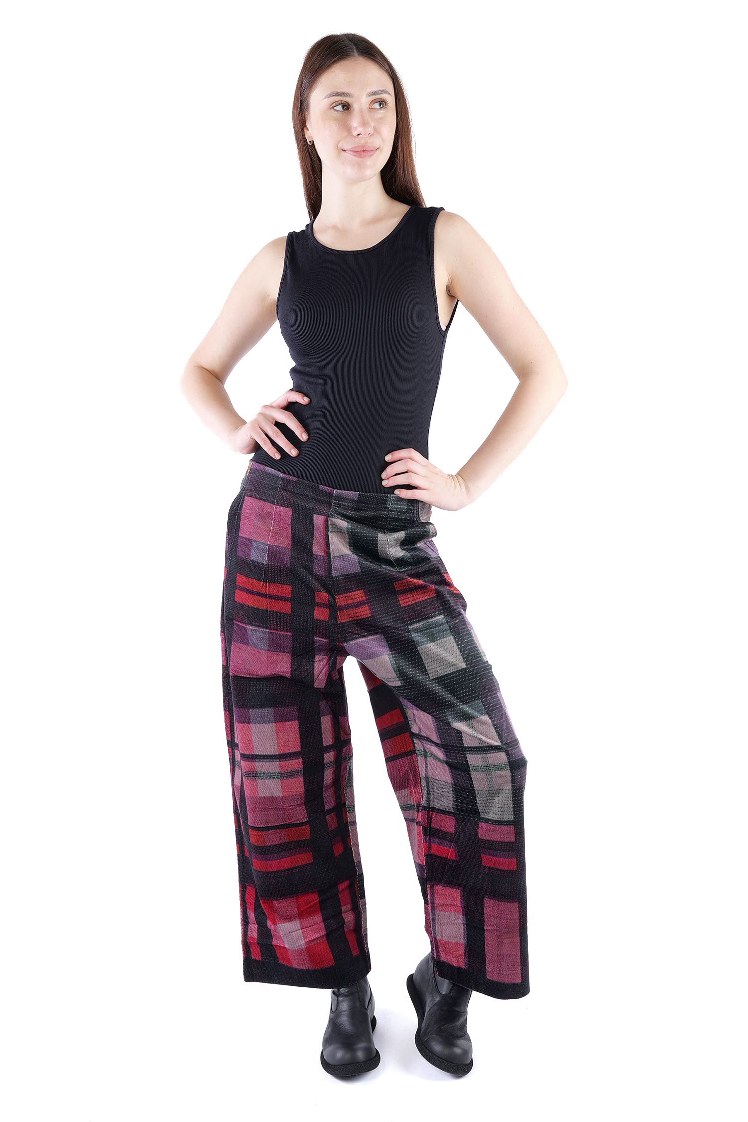 Feincord Culottes - Check multicolor - 2263230103