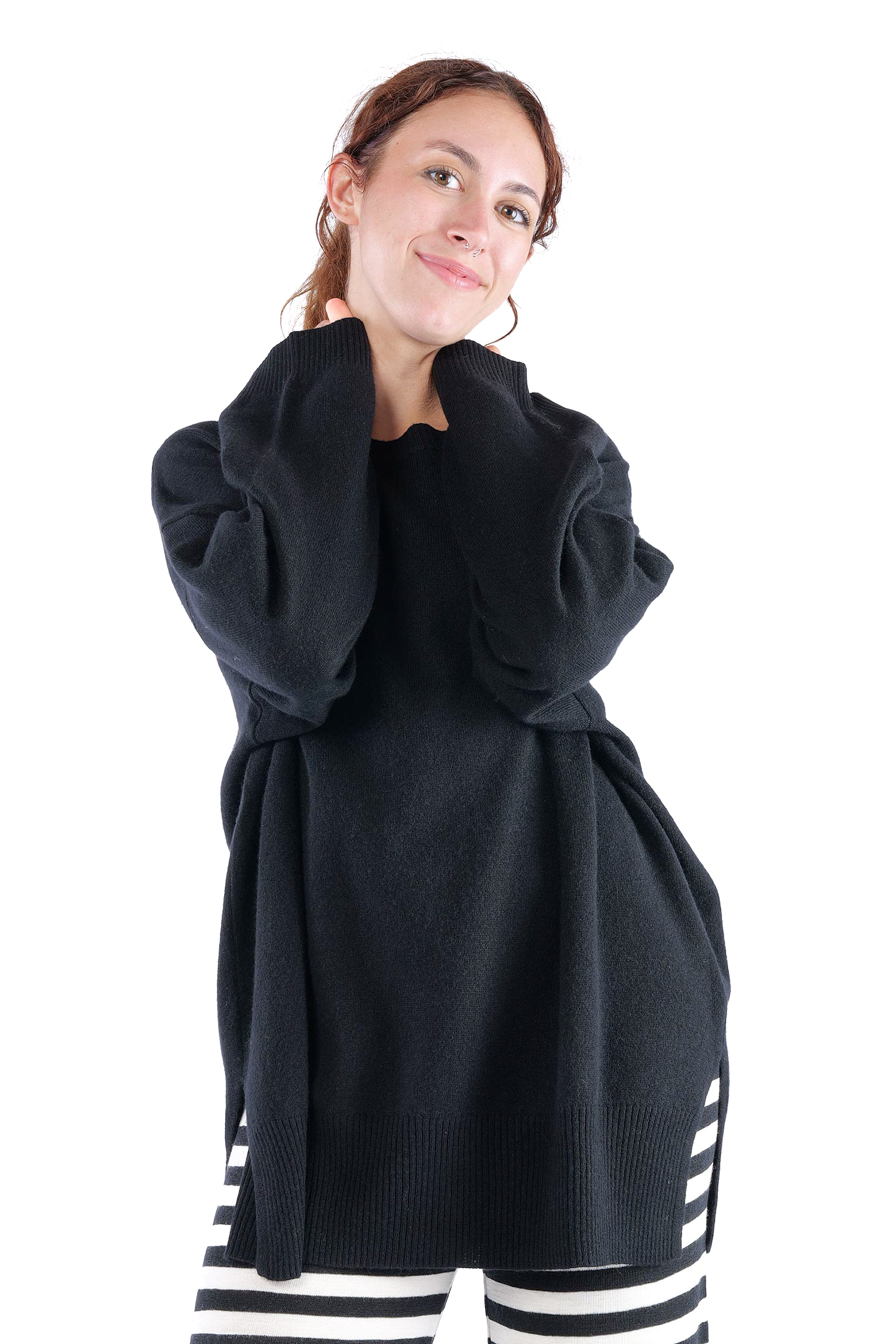 Kaschmir Pullover - Schwarz - 24116A