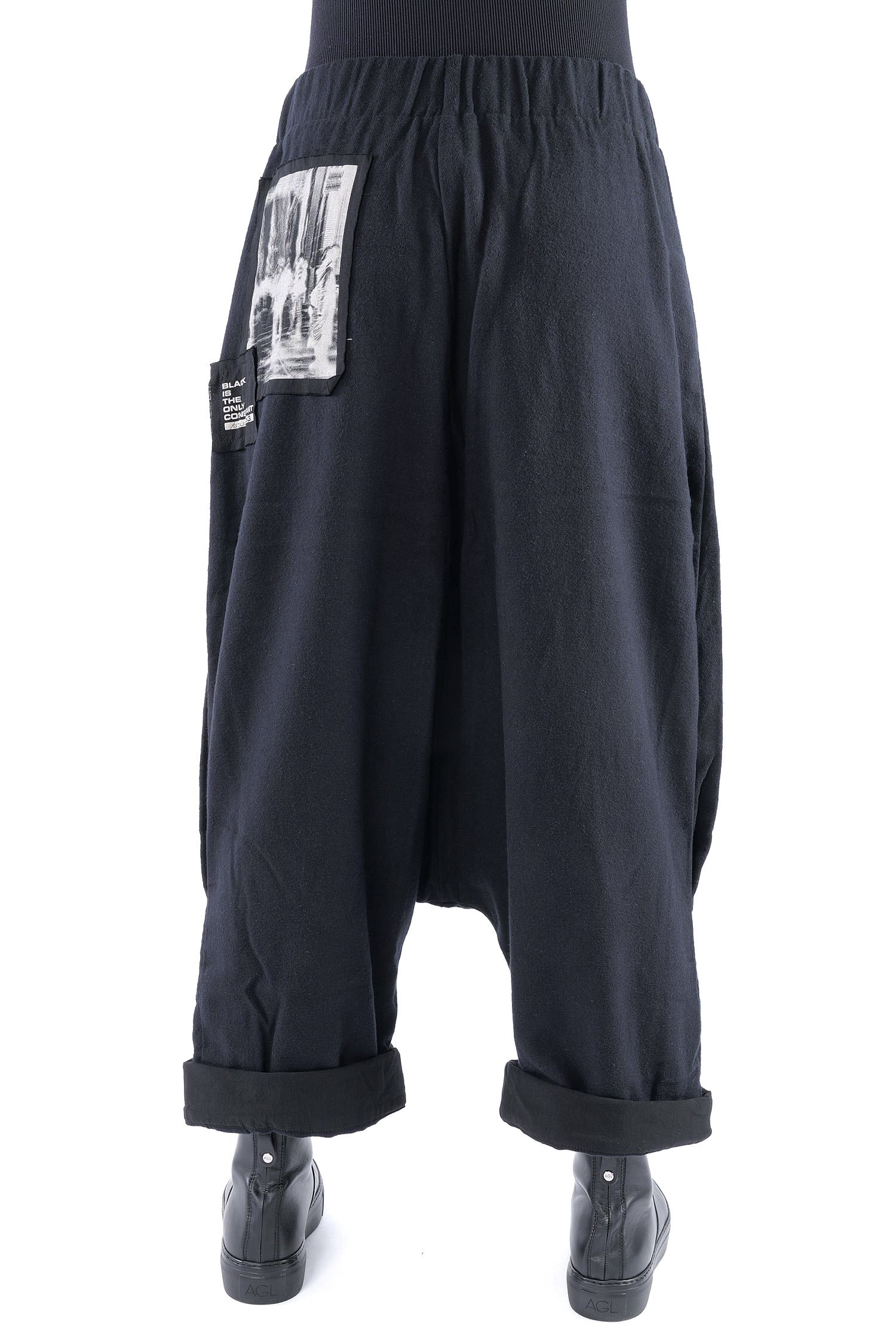 Flanell-Hose - Schwarz - Glano