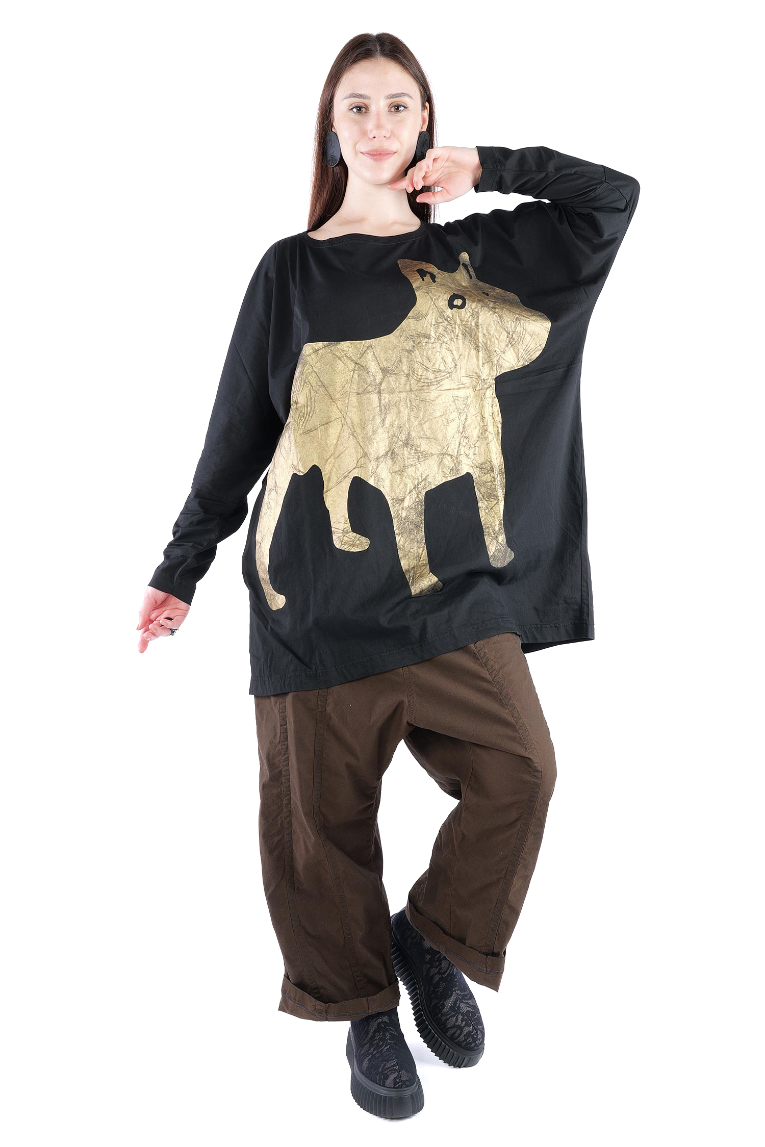 Oversize Pullover - Black print - 2261300907