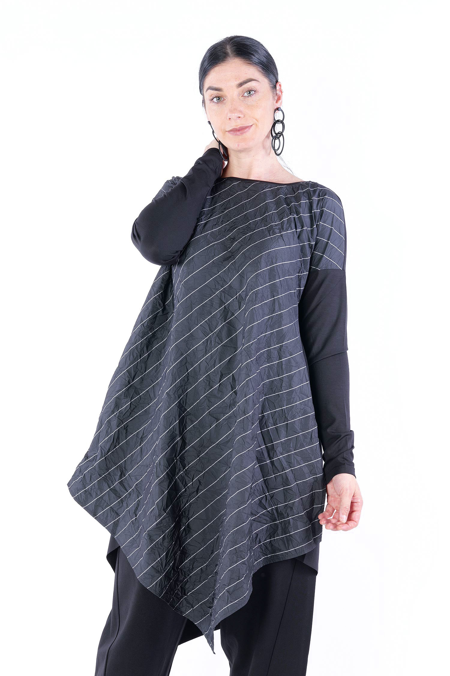 Tunika mit Streifen - Schwarz - W25-28