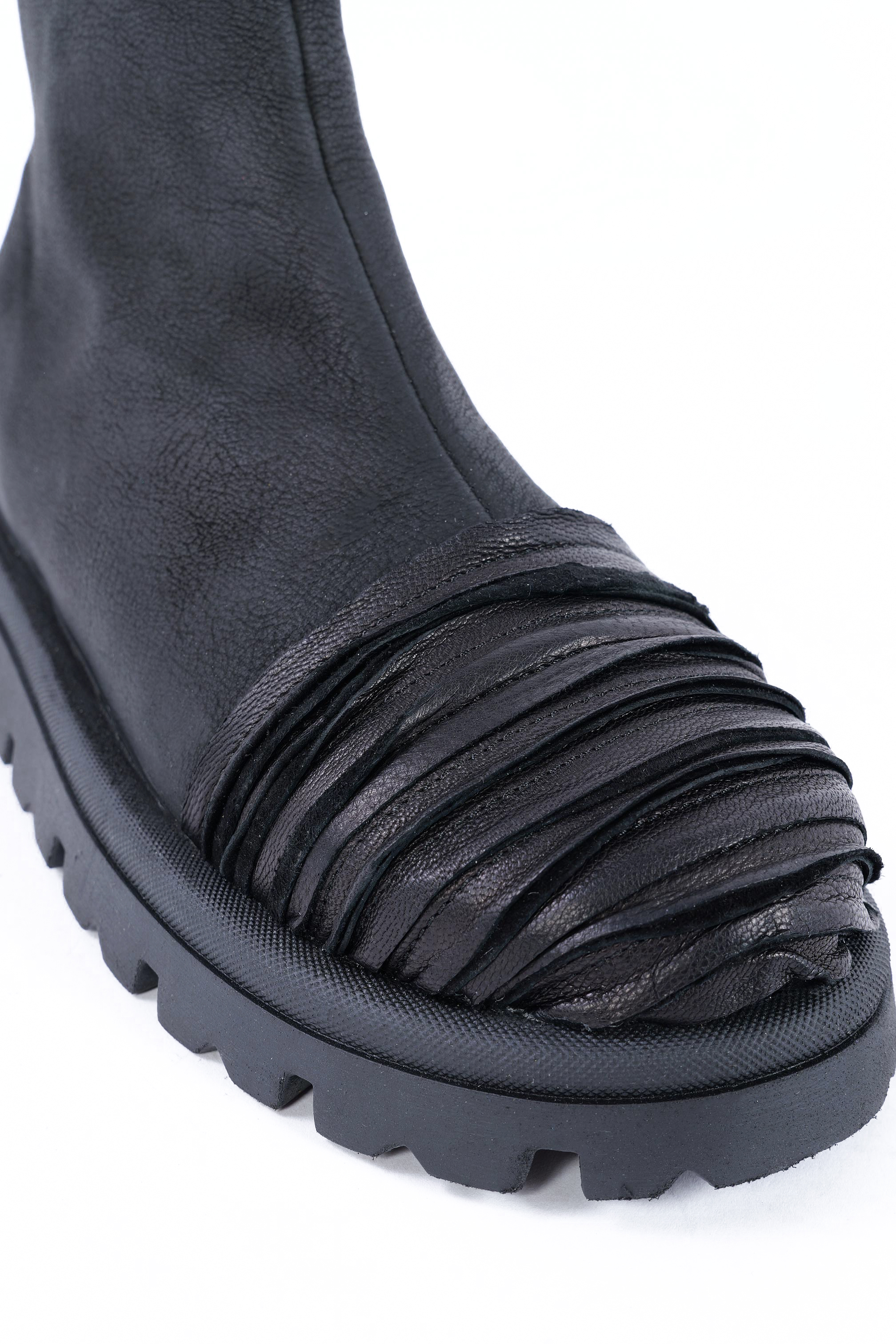 Breite Leder Boots - Schwarz - Britany