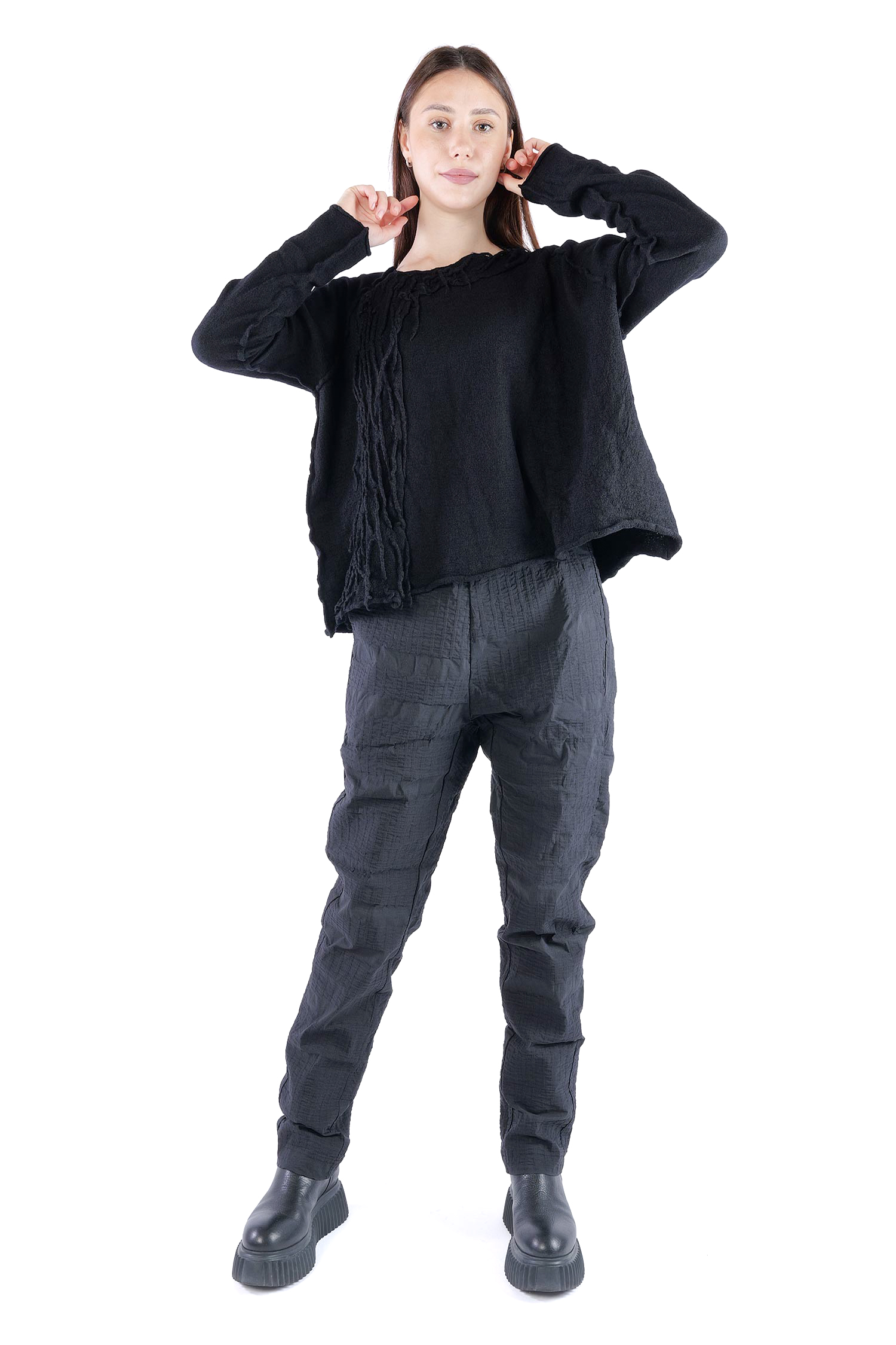 Oversize Wollpullover - Schwarz - 2262680707