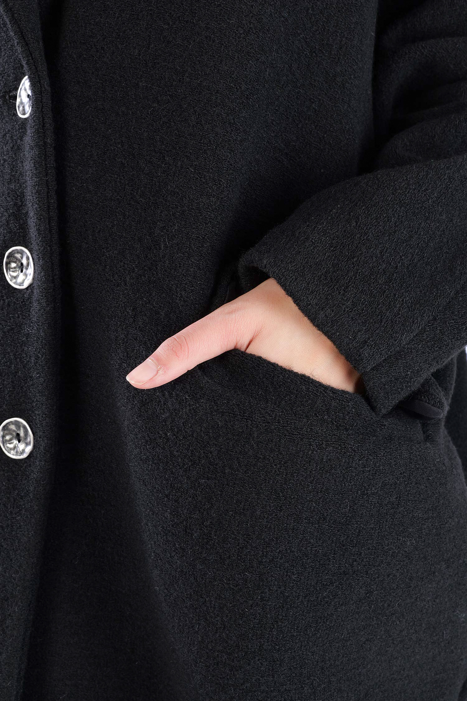 Oversize Wintermantel - Schwarz - S491