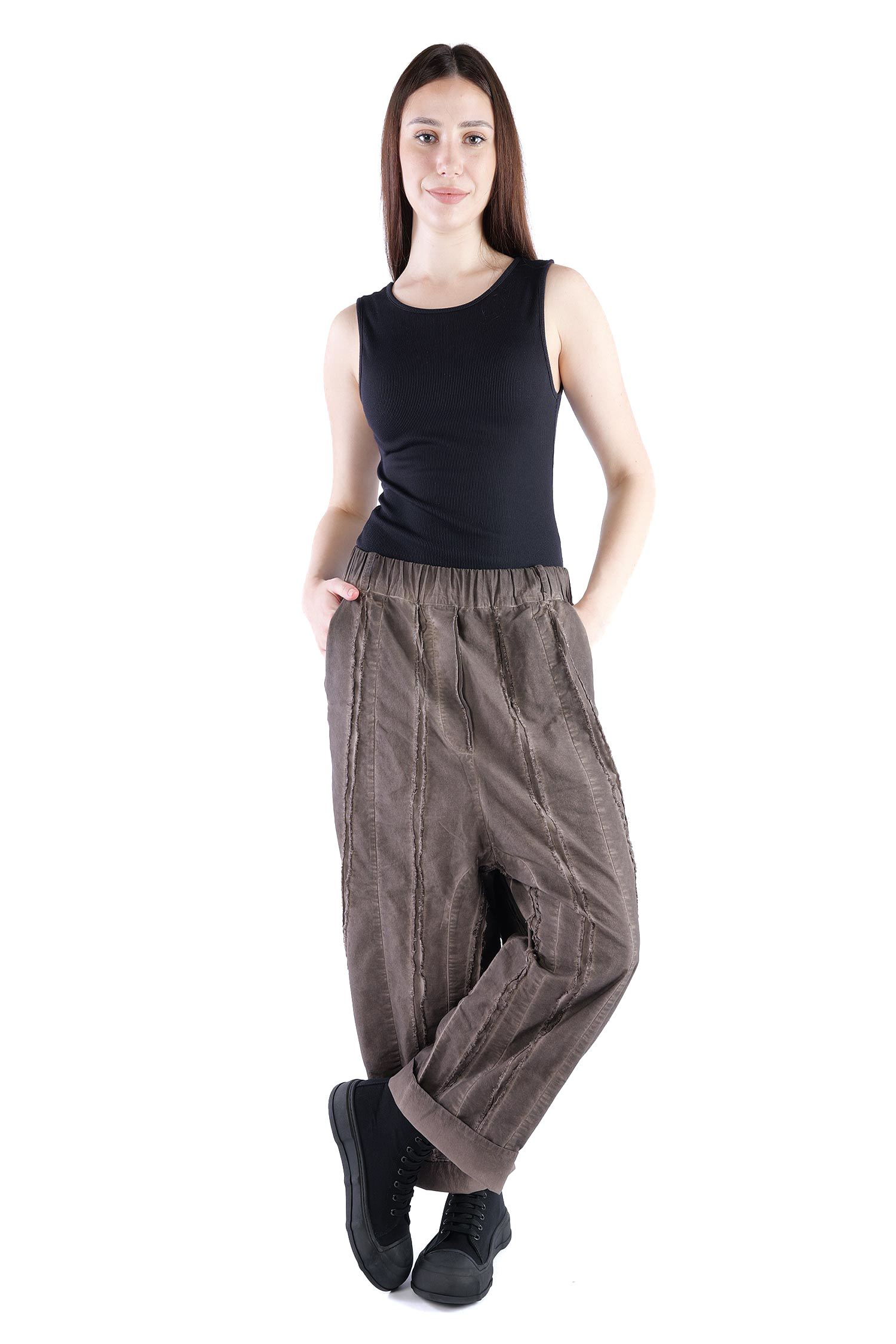 Hose mit Ziernähten - Truffle old dye - Dotto