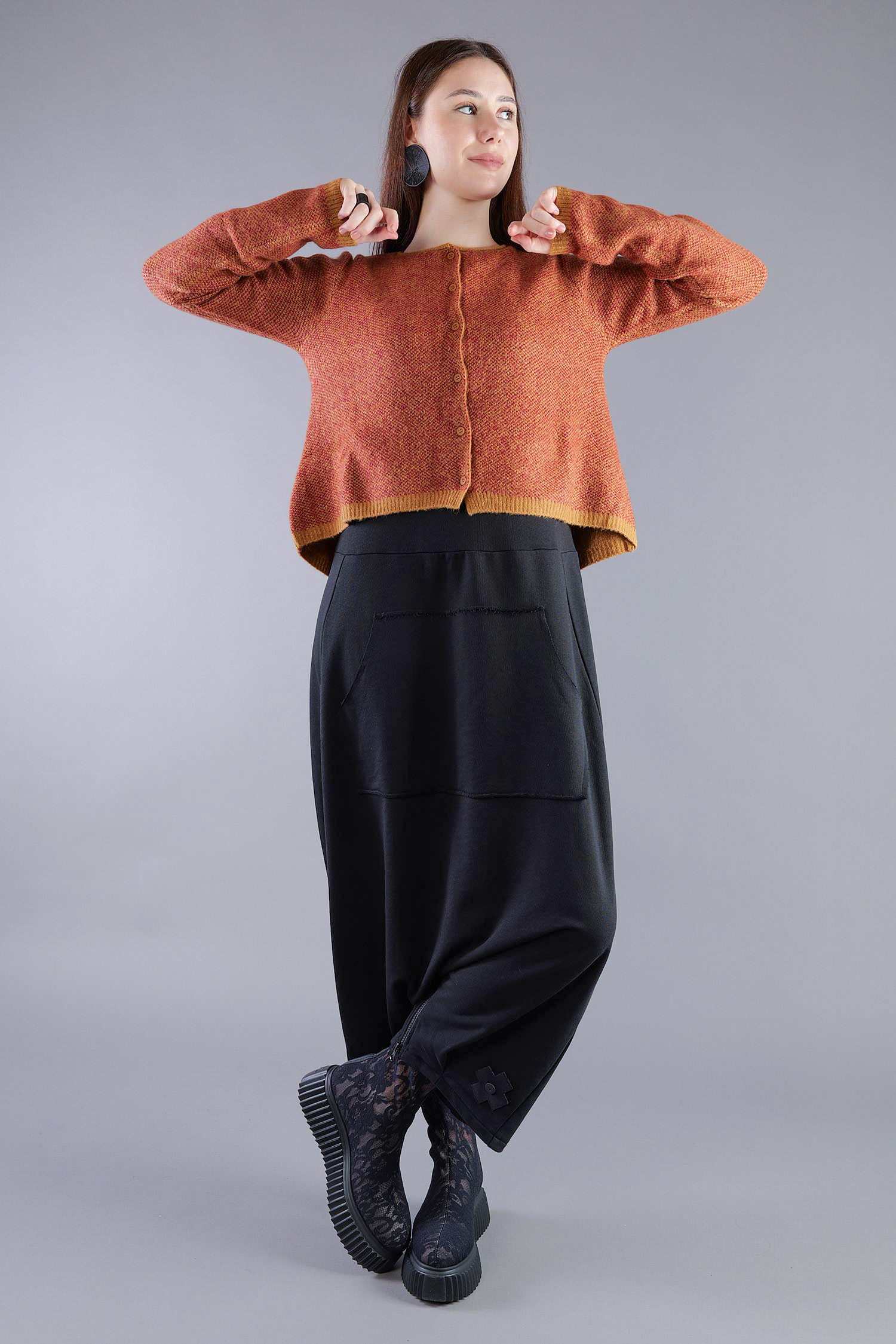Strickjacke - Bronze lava jacquard - 2263277101