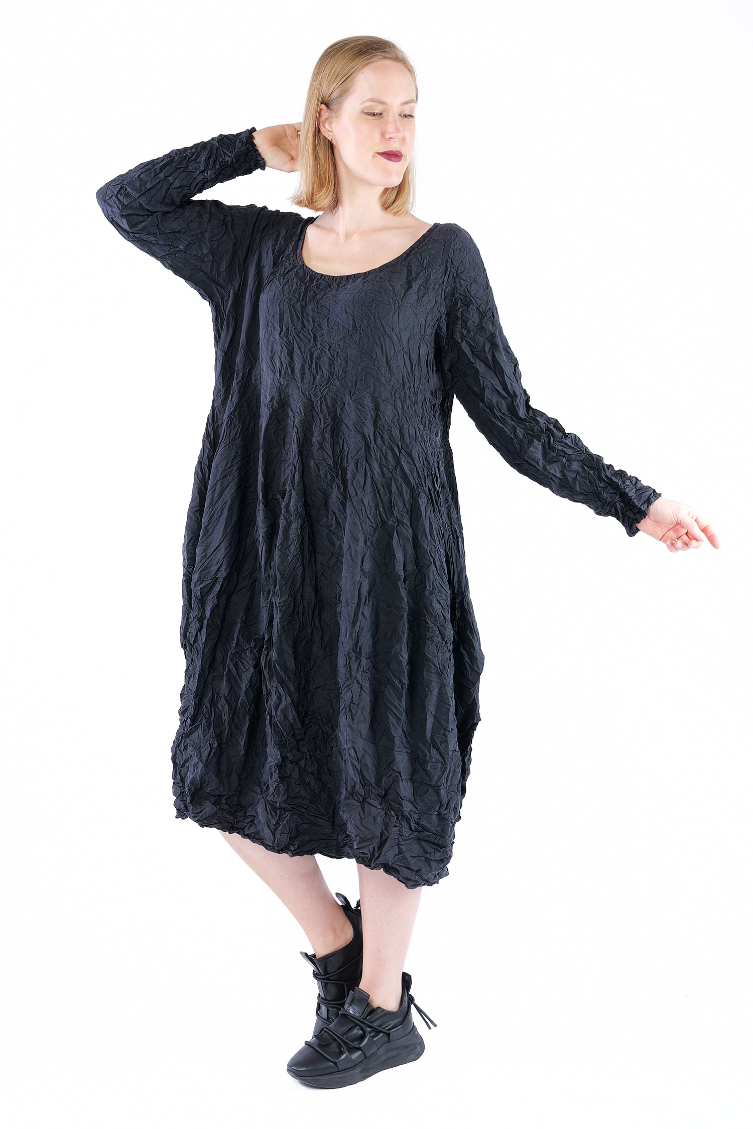 Seidenkleid - Schwarz - Regenknitt