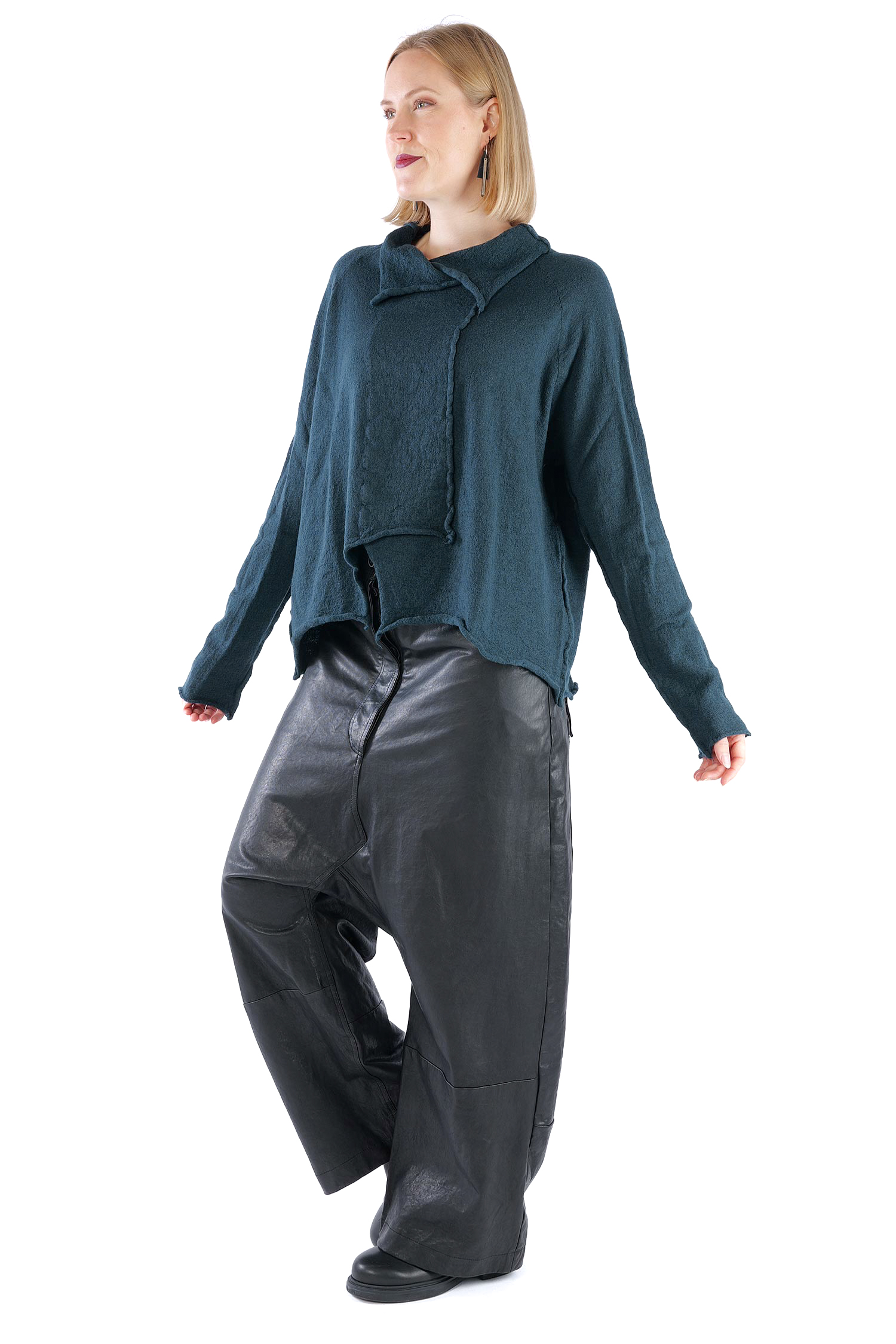 Oversize Wollpullover - Petrol - 2261680713