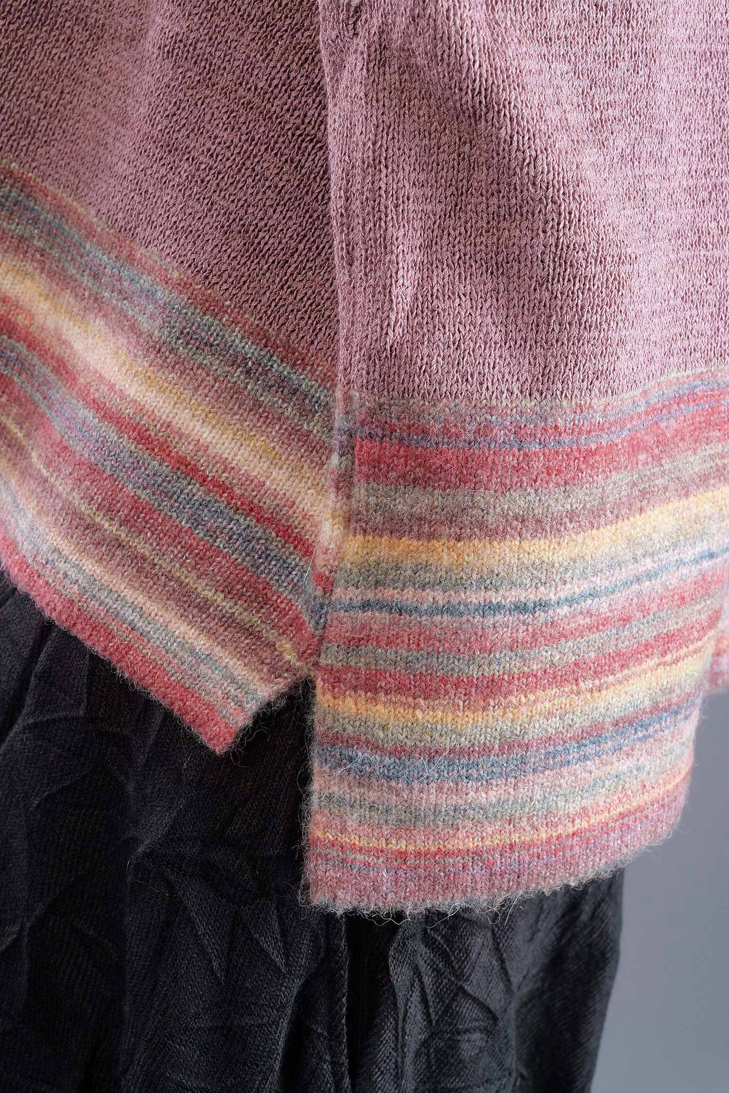 Oversized knitted pullover - Crystal stripe - 2263720703