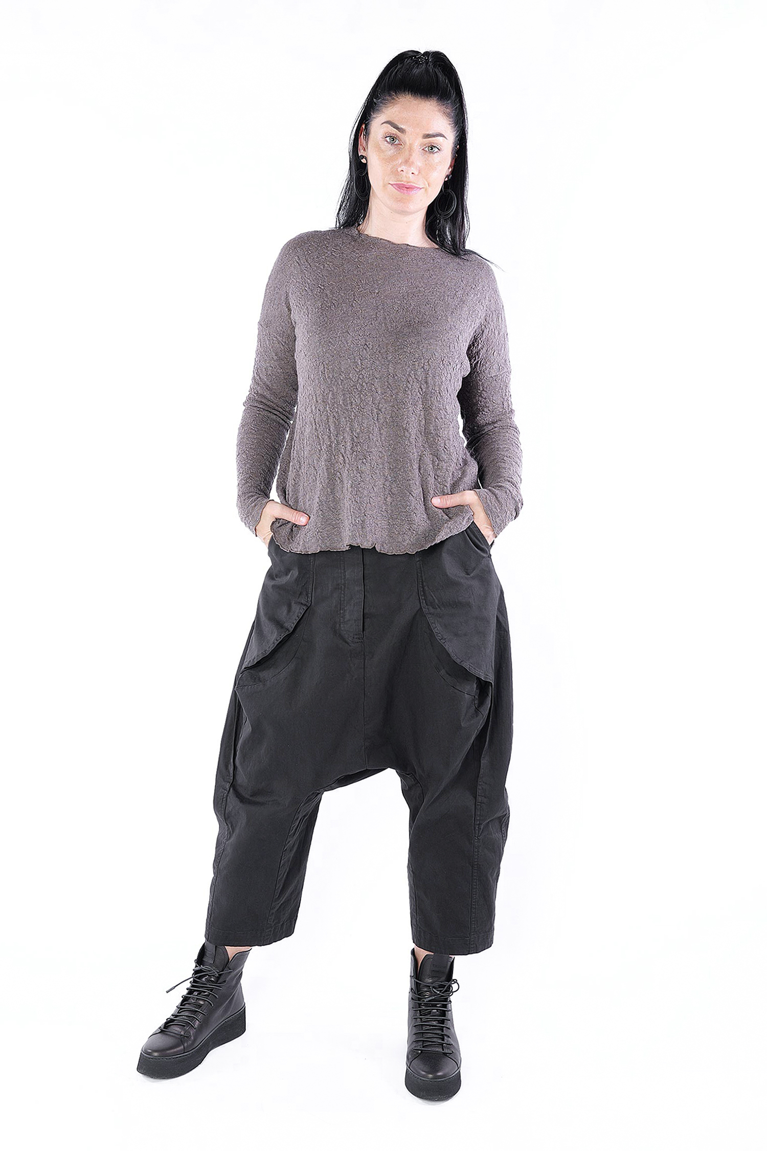 Merino Pullover - earth melange - 4504