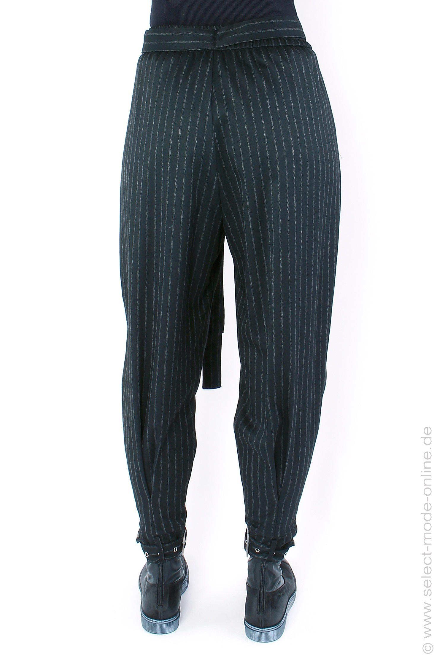 Pinstripe pants - black