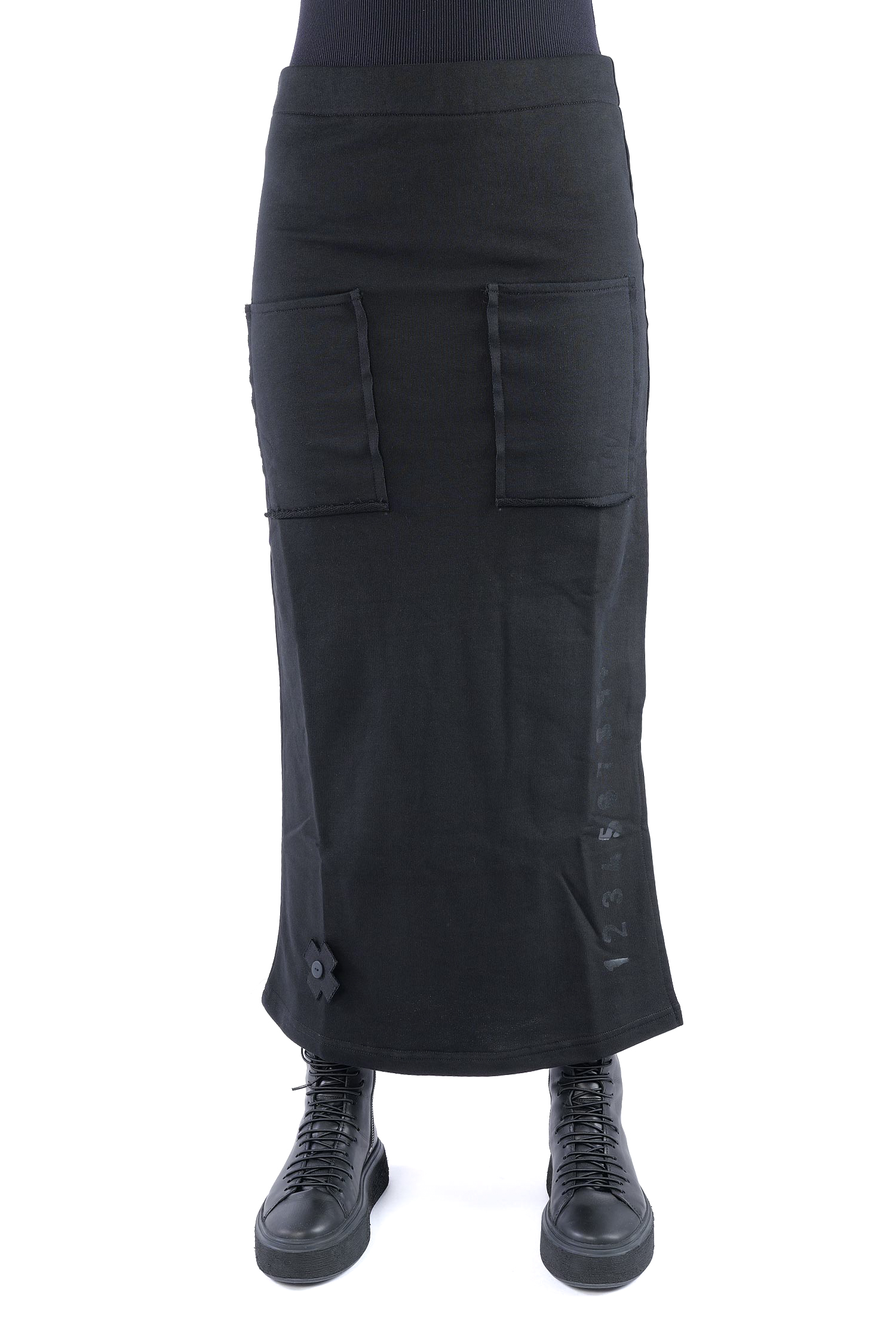 Schmaler Sweatrock - Black print - 3041