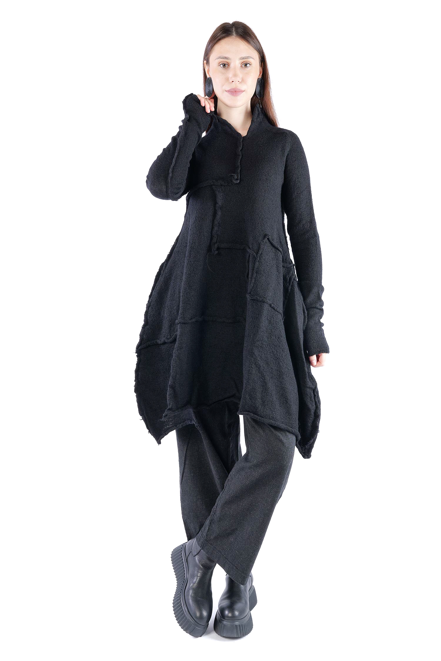 Wolltunika - Schwarz - 2263897005