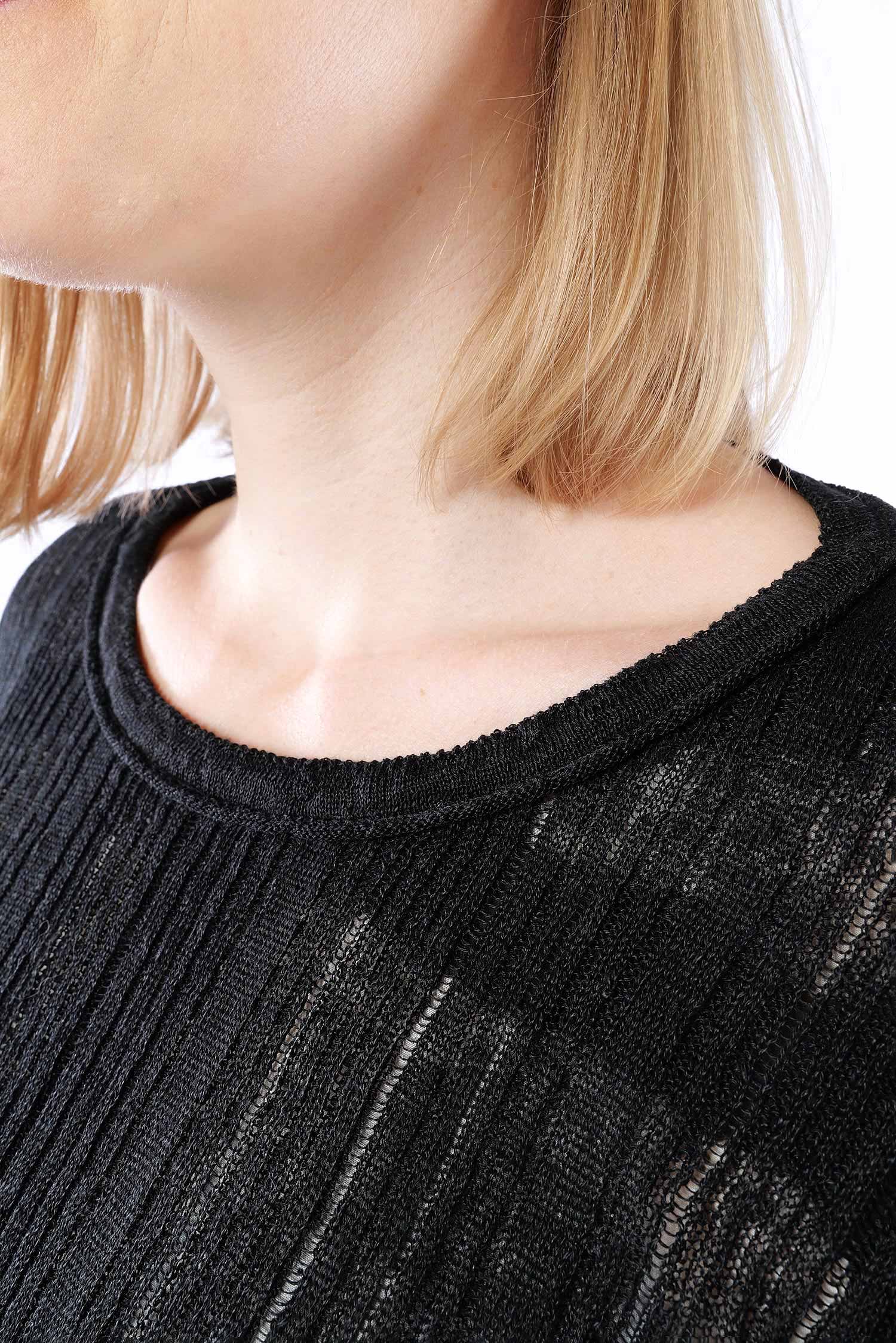 Leinen Strickpullover - Schwarz - Flaxa