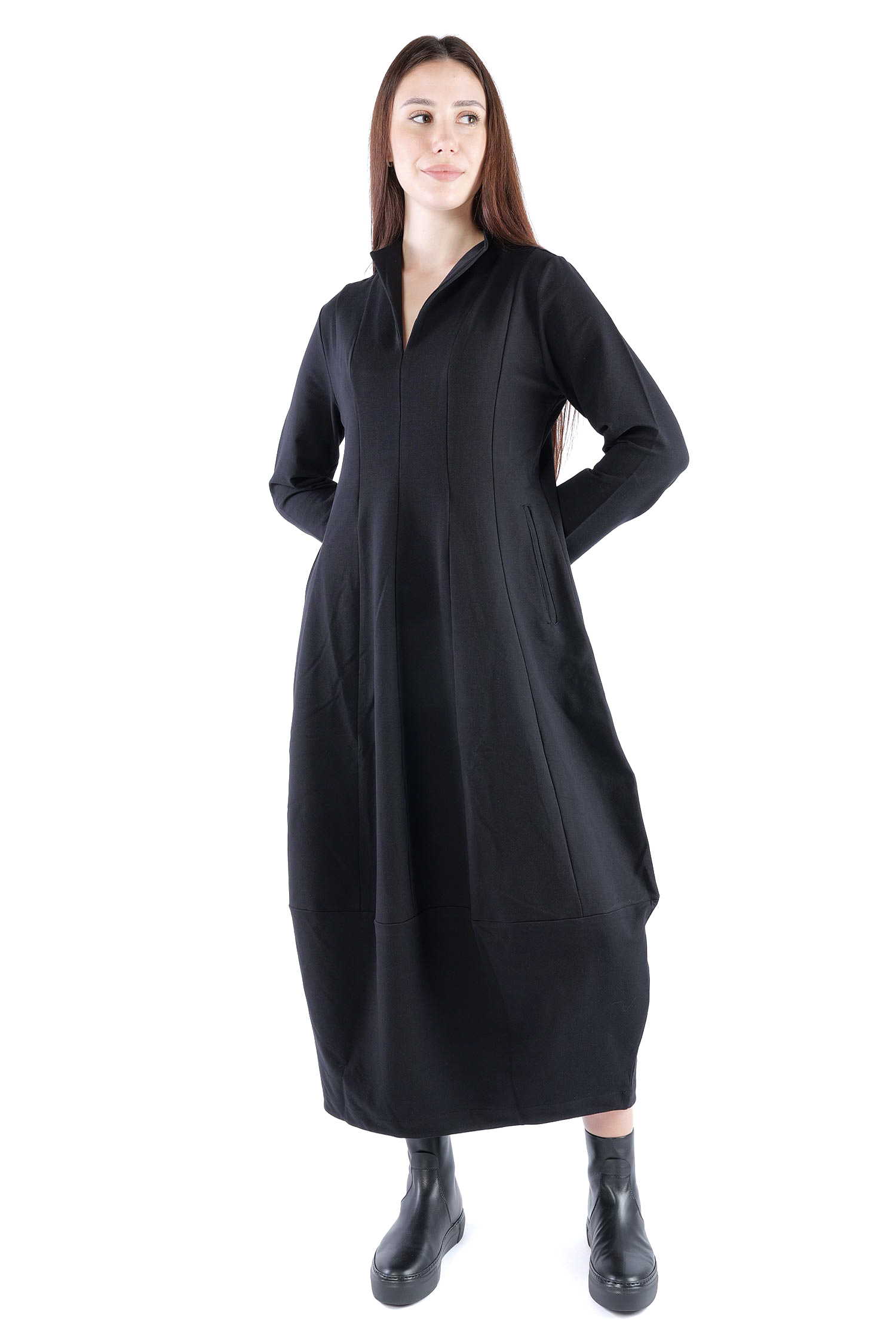 Tulpiges Sweatkleid - Schwarz - 26.2-KHF120