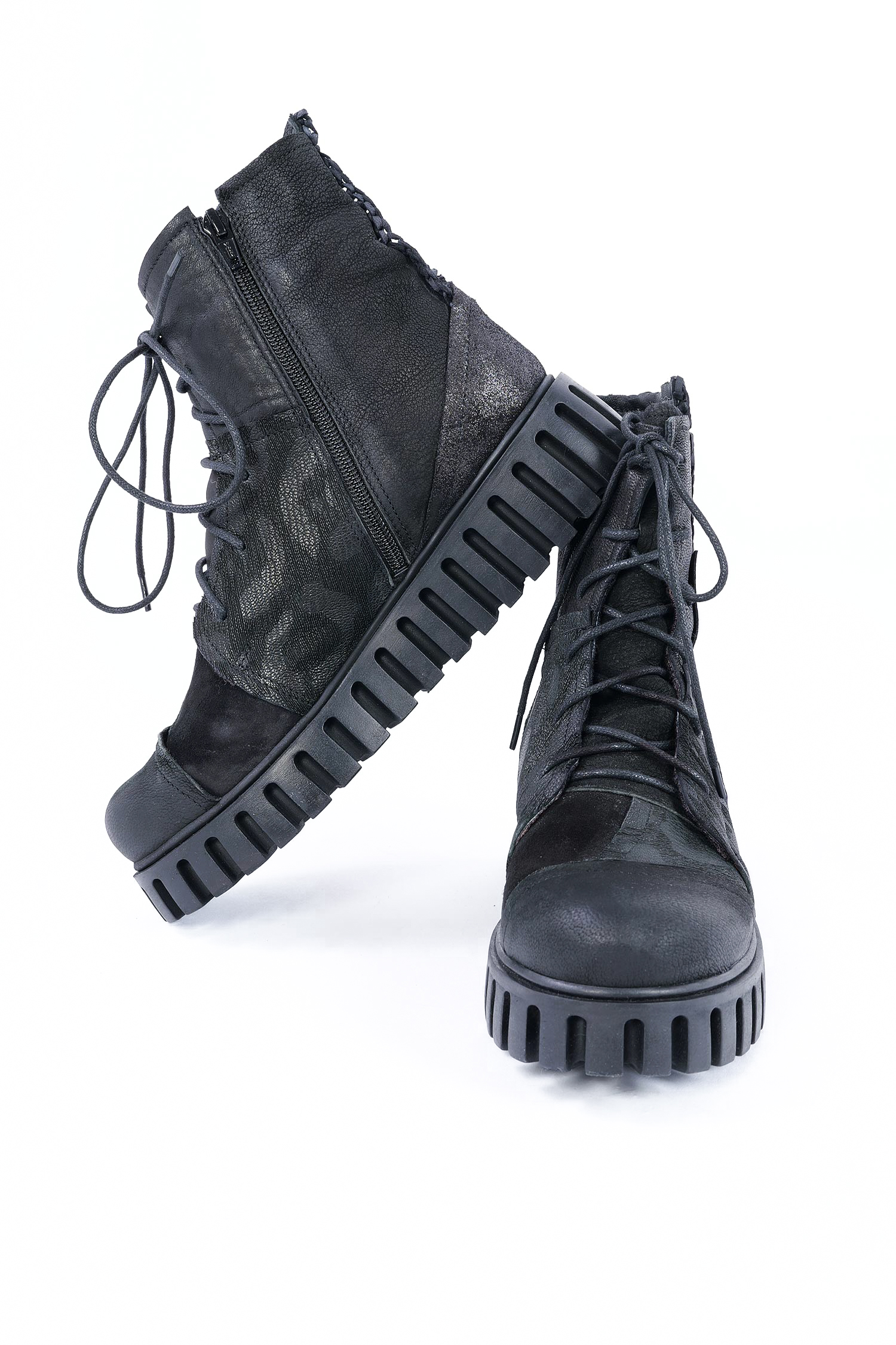 Patchwork Boots - Schwarz - Anastasia