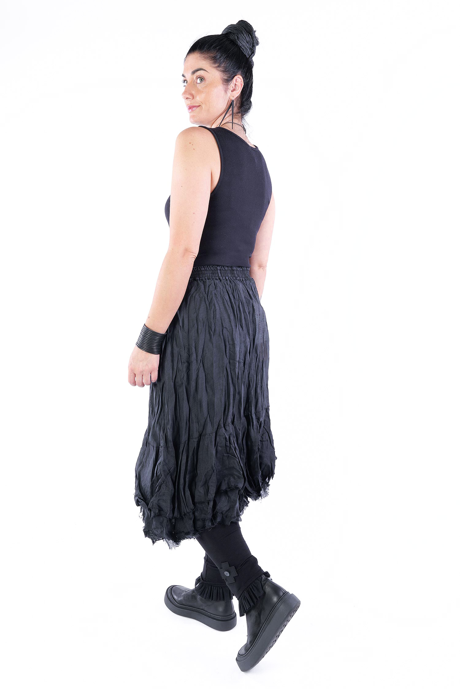 Gerüschter Rock - Schwarz - Stilwald