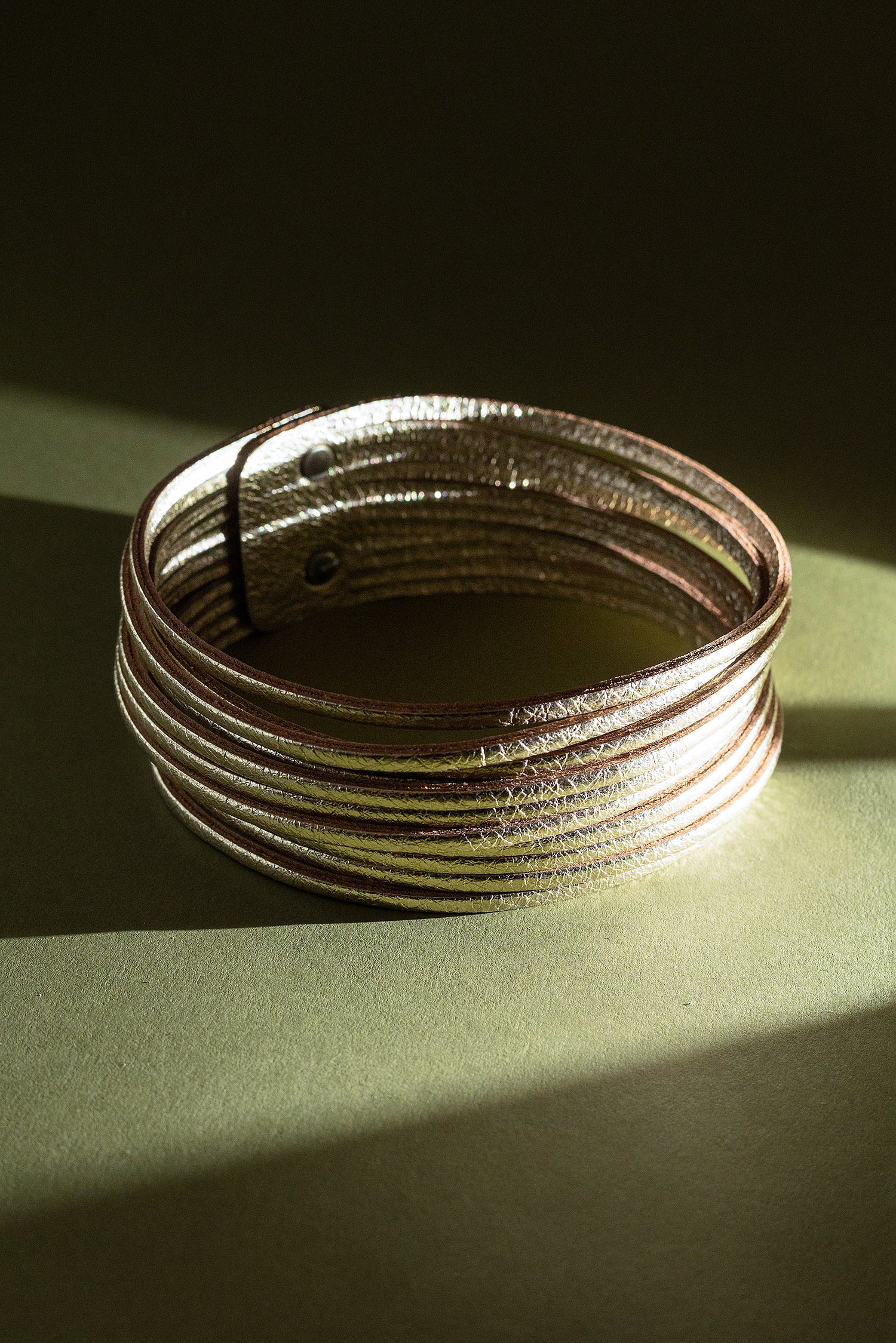 Leather Necklace - platin - Choker
