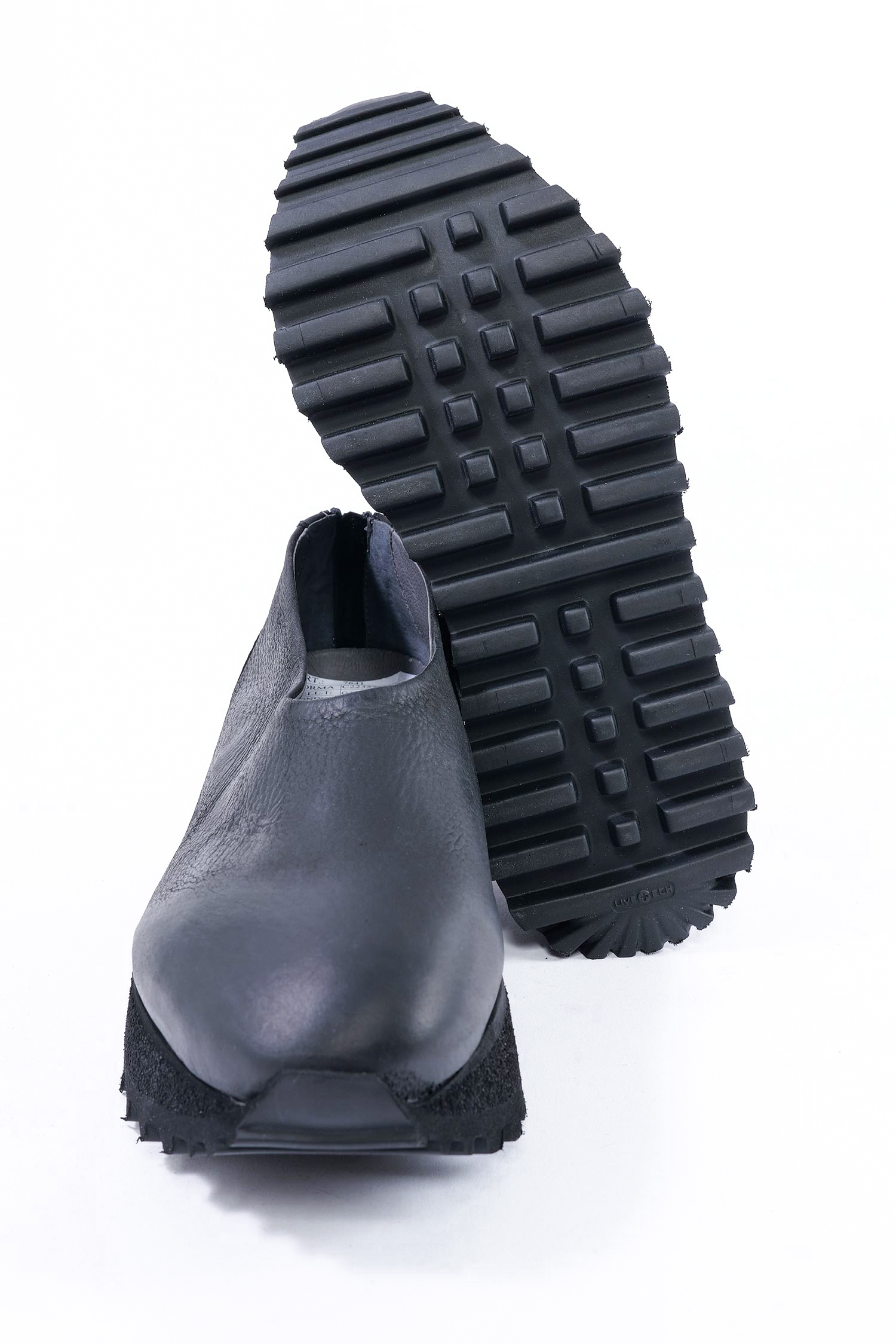 Plateau Leder Ballerina - schwarz - 7641