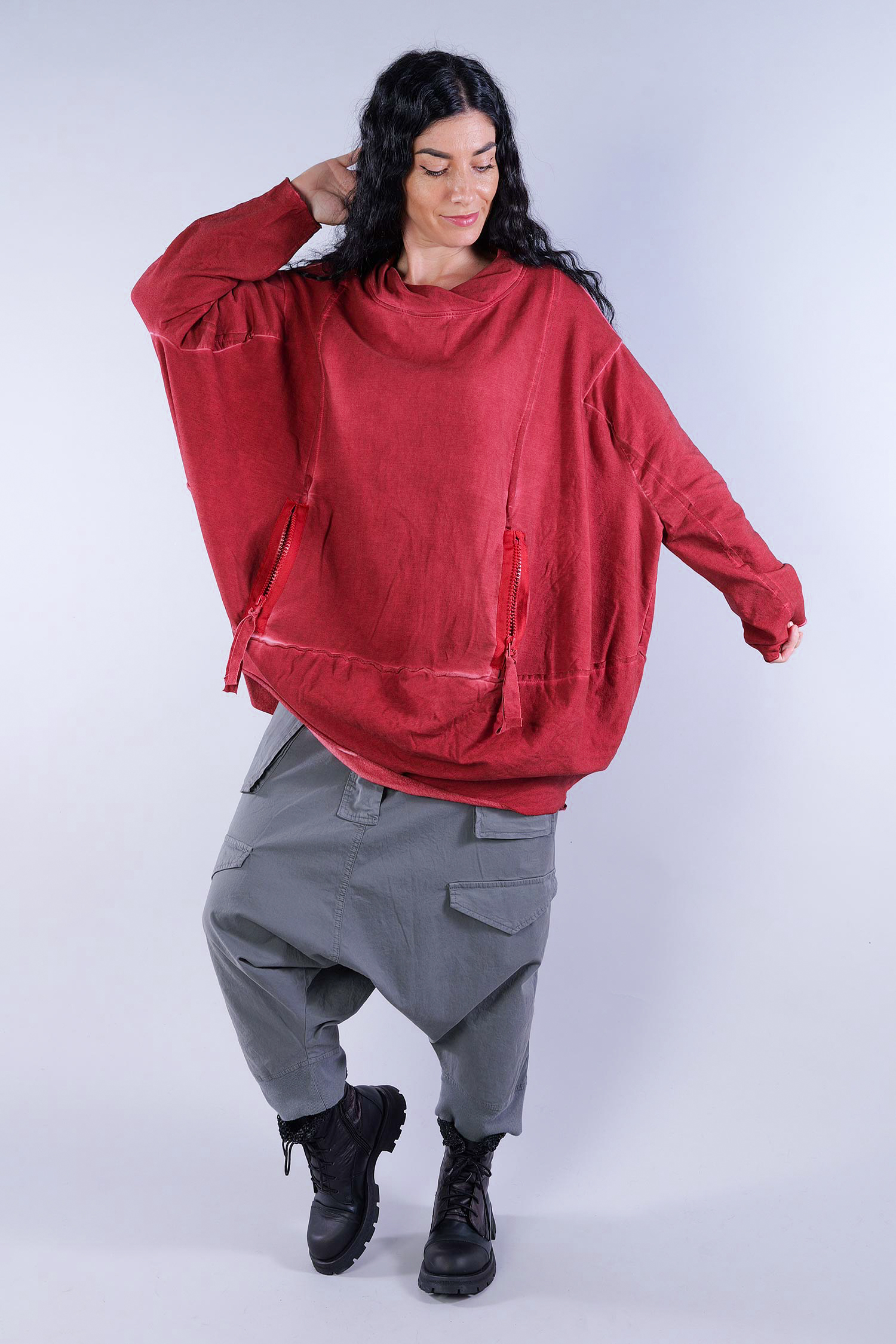 Oversize Sweatpullover - Rot - 23655
