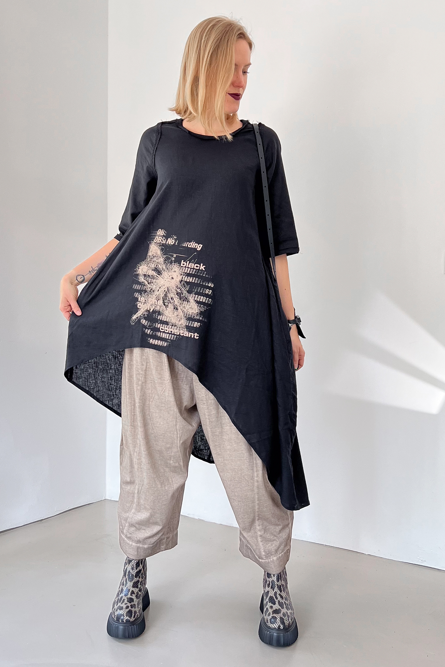 Printed tunic - Black - Vashka