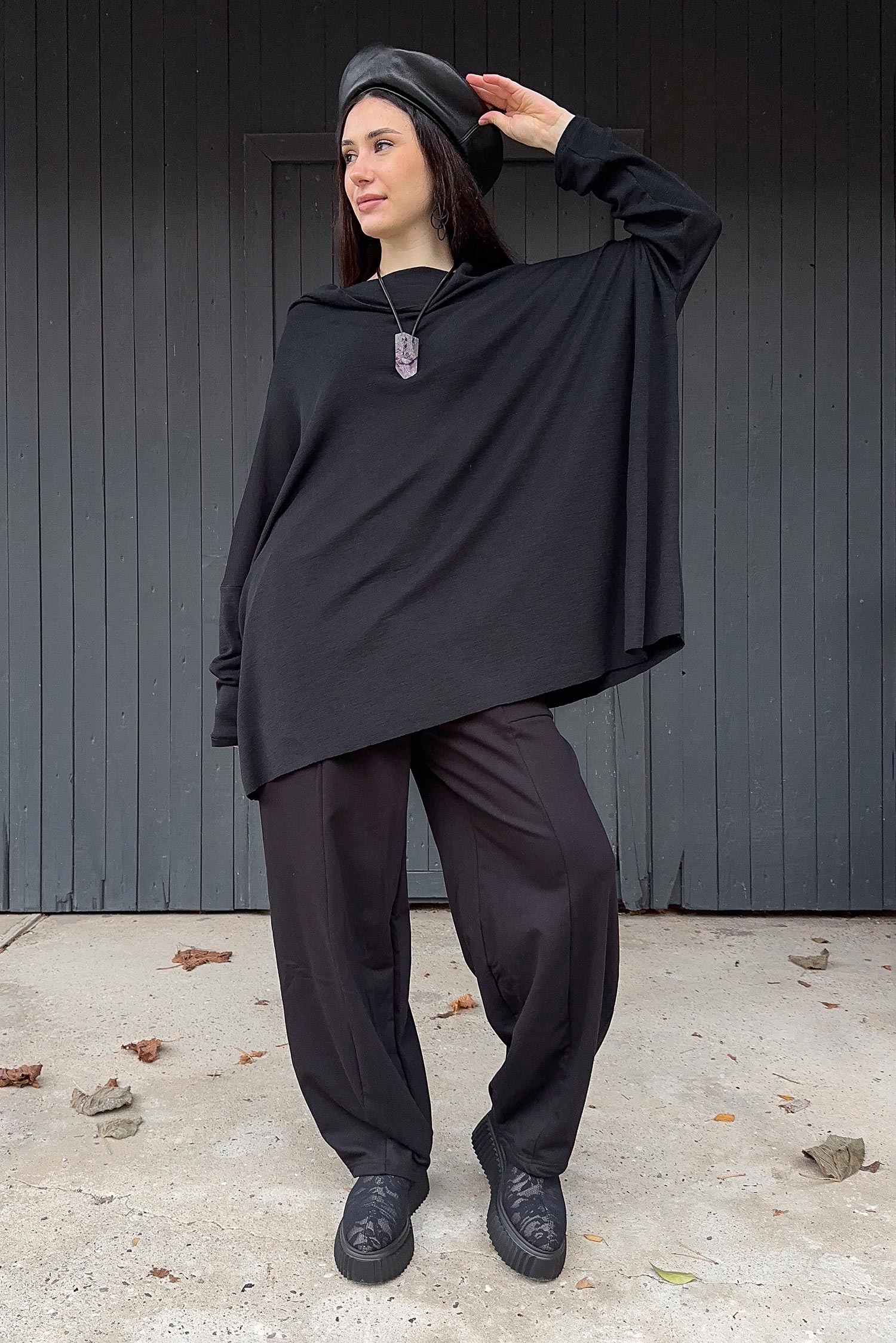 Merino wool tunic - Black - 1807