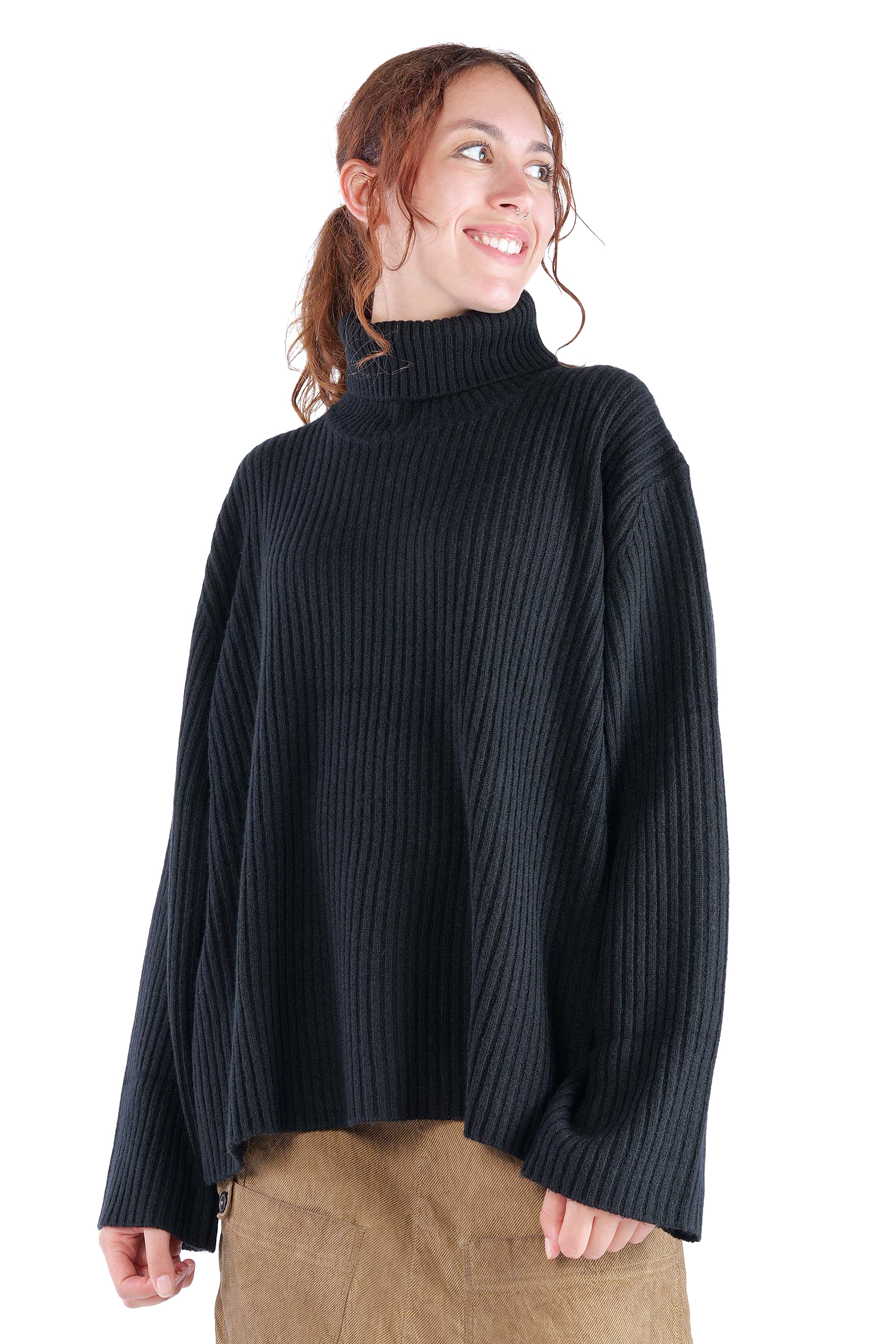 Kaschmir Pullover - Schwarz - 24107
