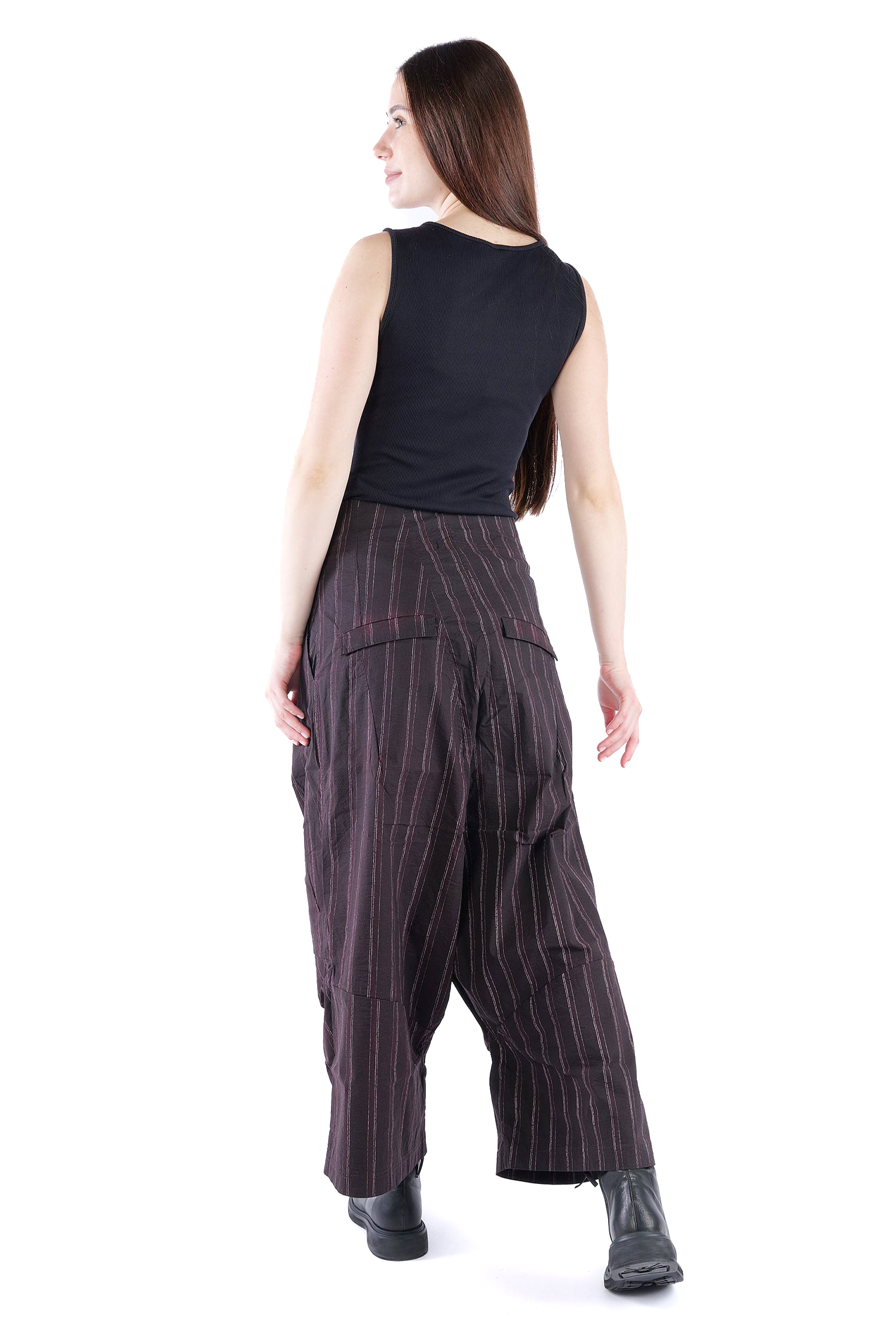 Weite Stretchhose - Purple cloud stripe - 2261240104