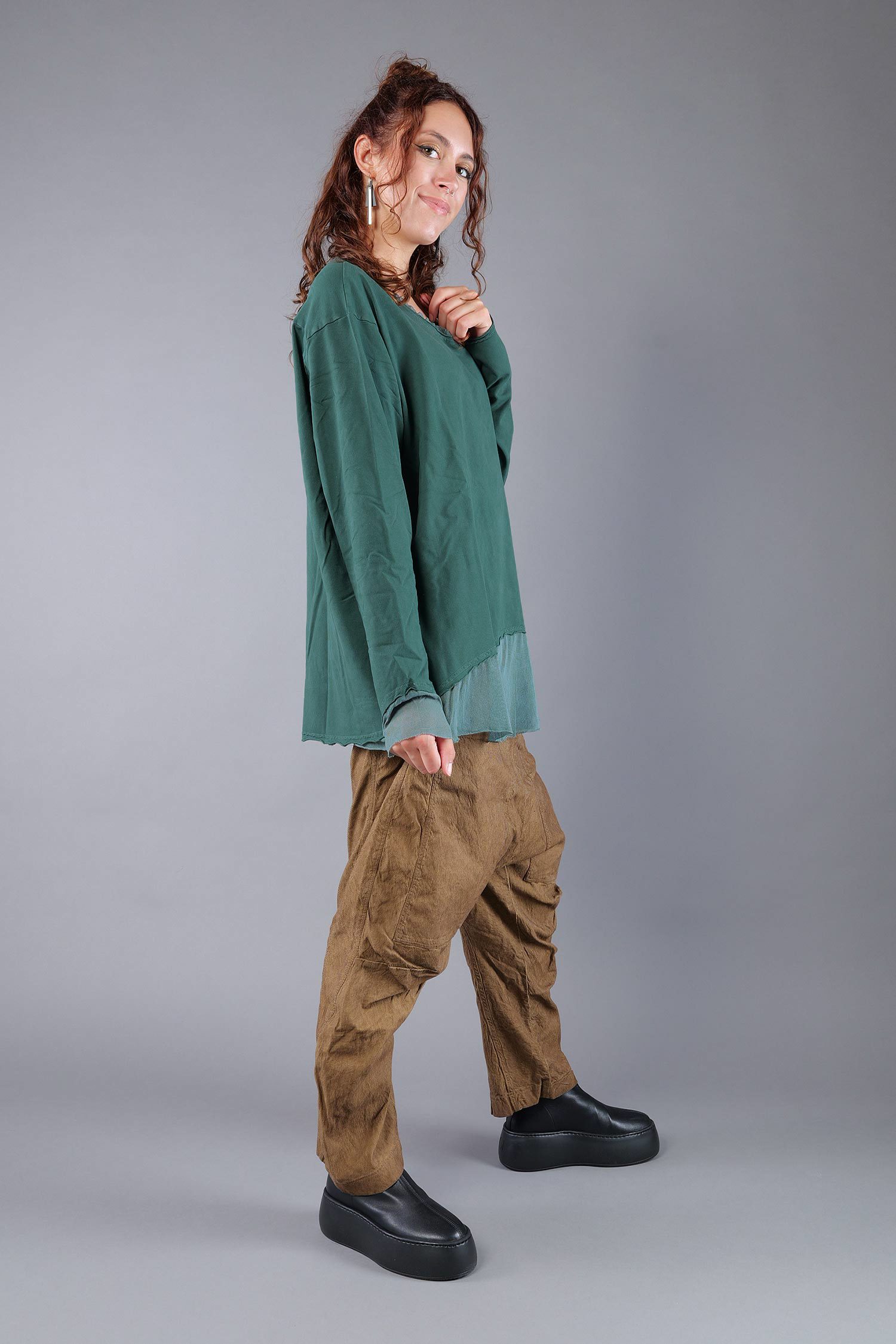 Shirt mit Tüll - Forest - 2263510502