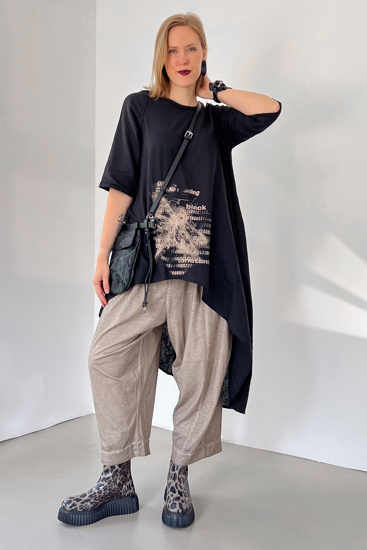 Flared jersey pants - Sand old dye - Borso