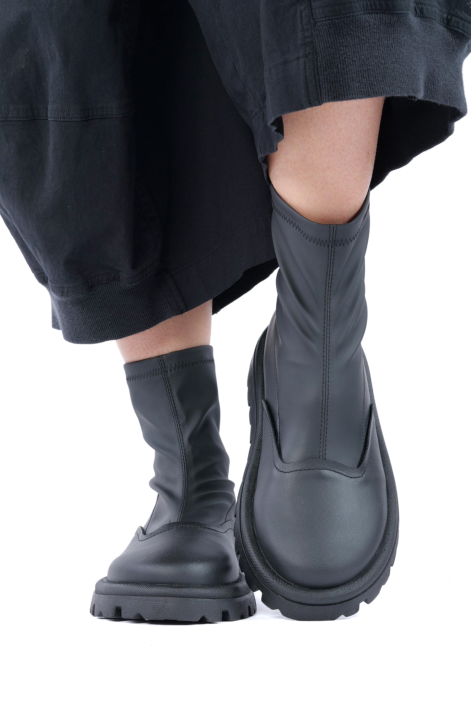Stretchleder Boots - Schwarz - Alice
