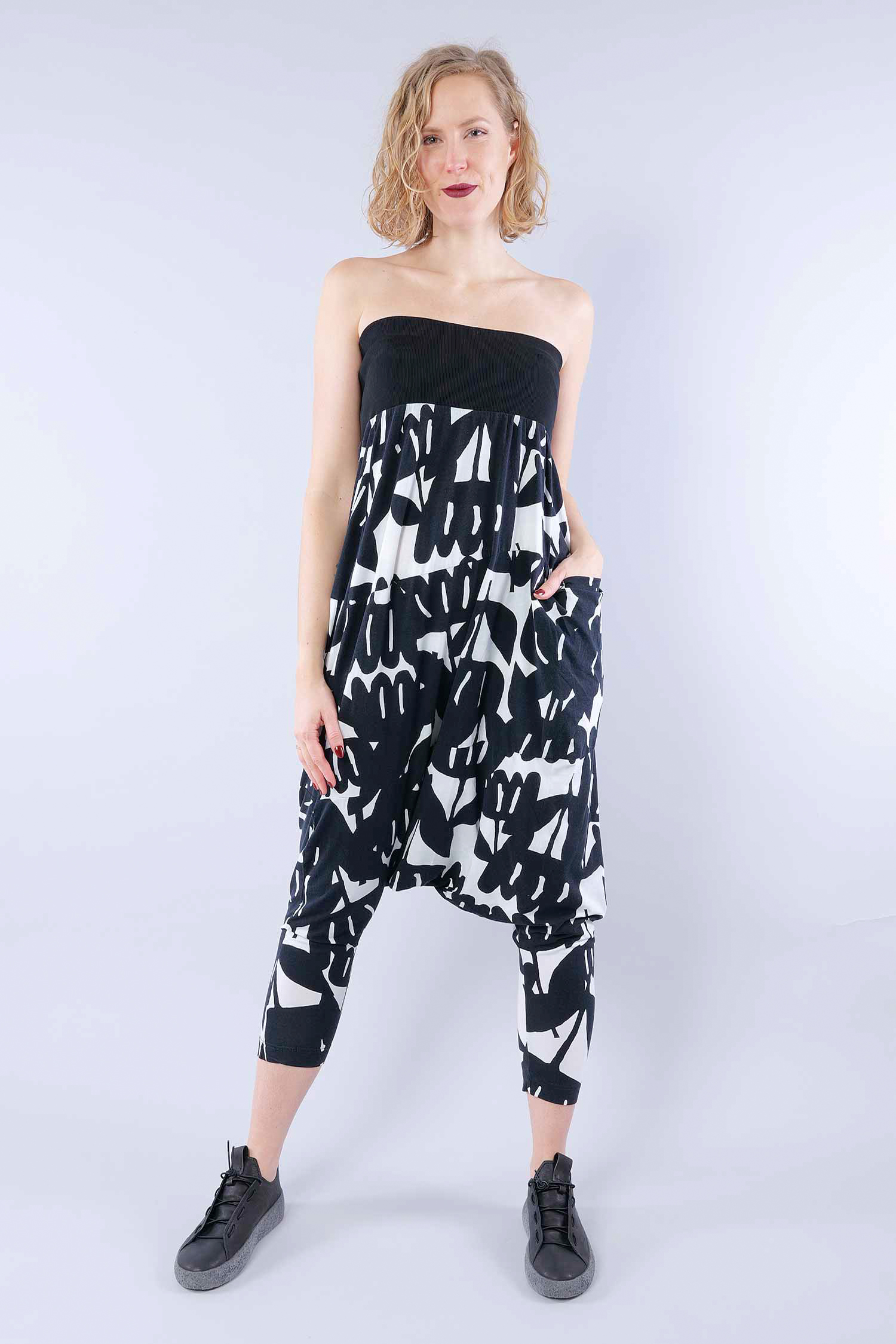 Jersey harem pants - Black print - 1263470112