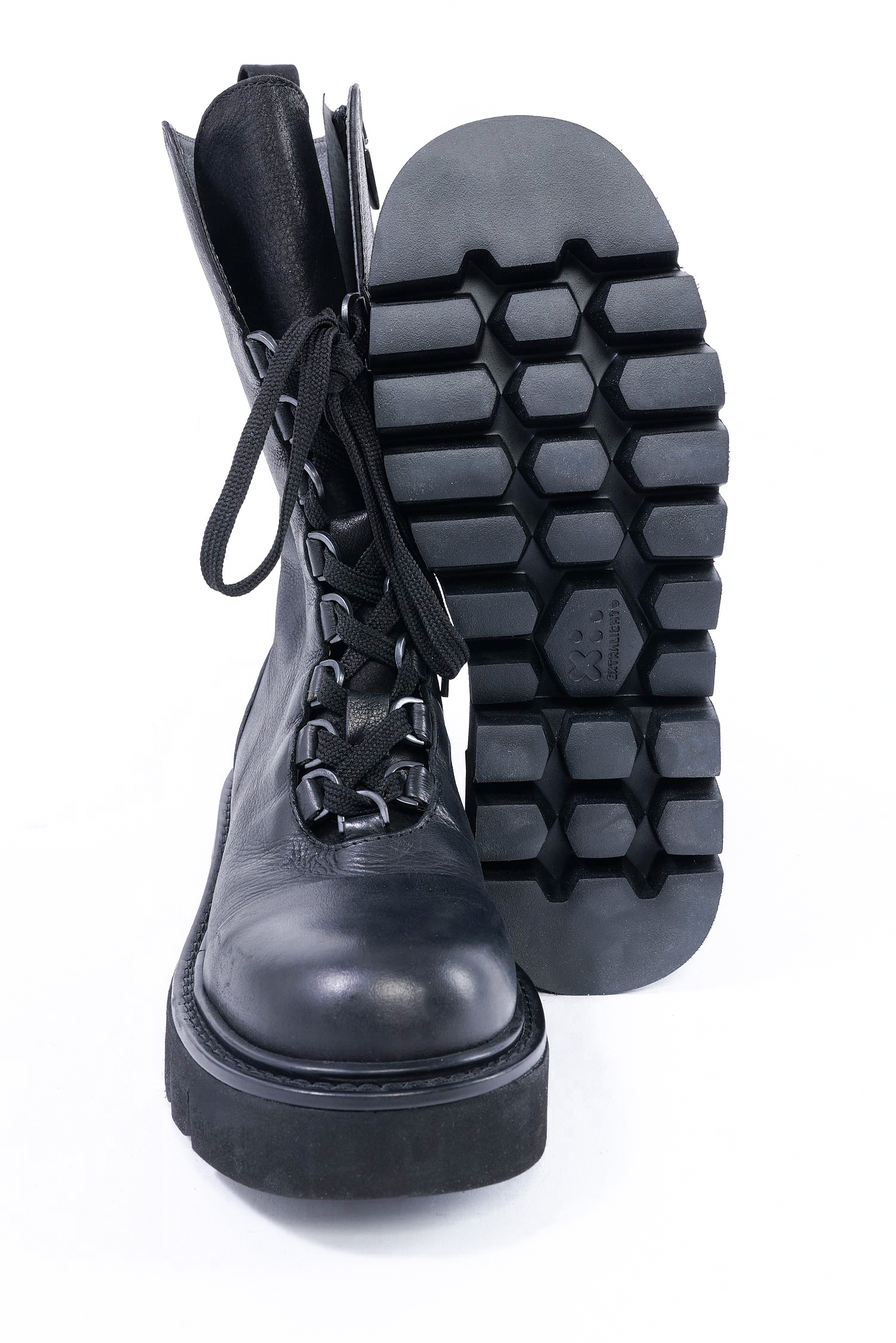 Leder Stiefel - schwarz - 1000