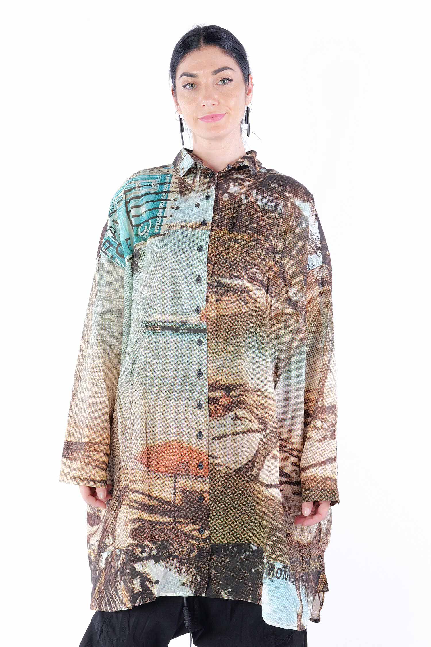 Oversize Bluse - Bermuda 1 print - 2252170902