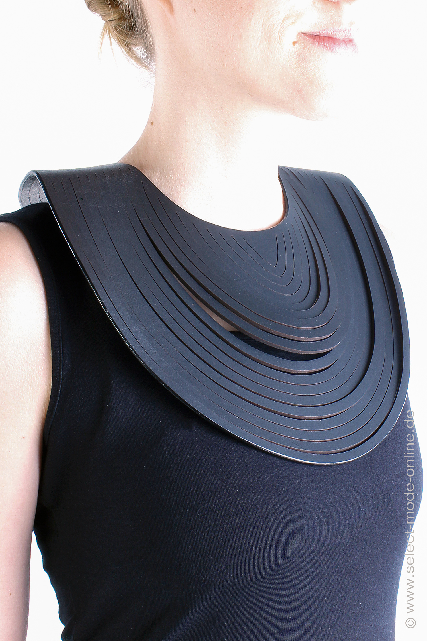 Leder Halskette - schwarz - NE15