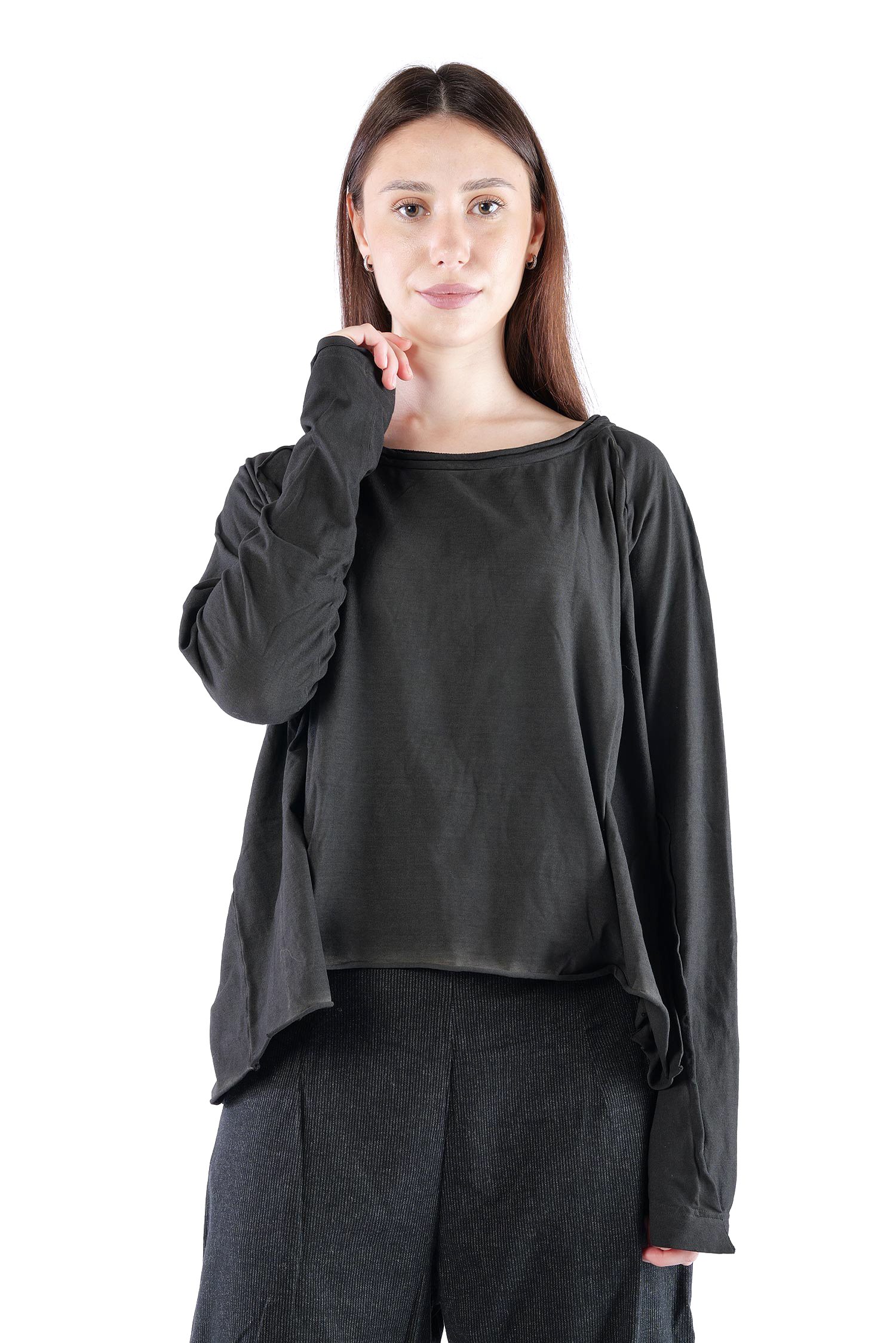 Oversize Jerseypullover - Black cloud - 2262560506
