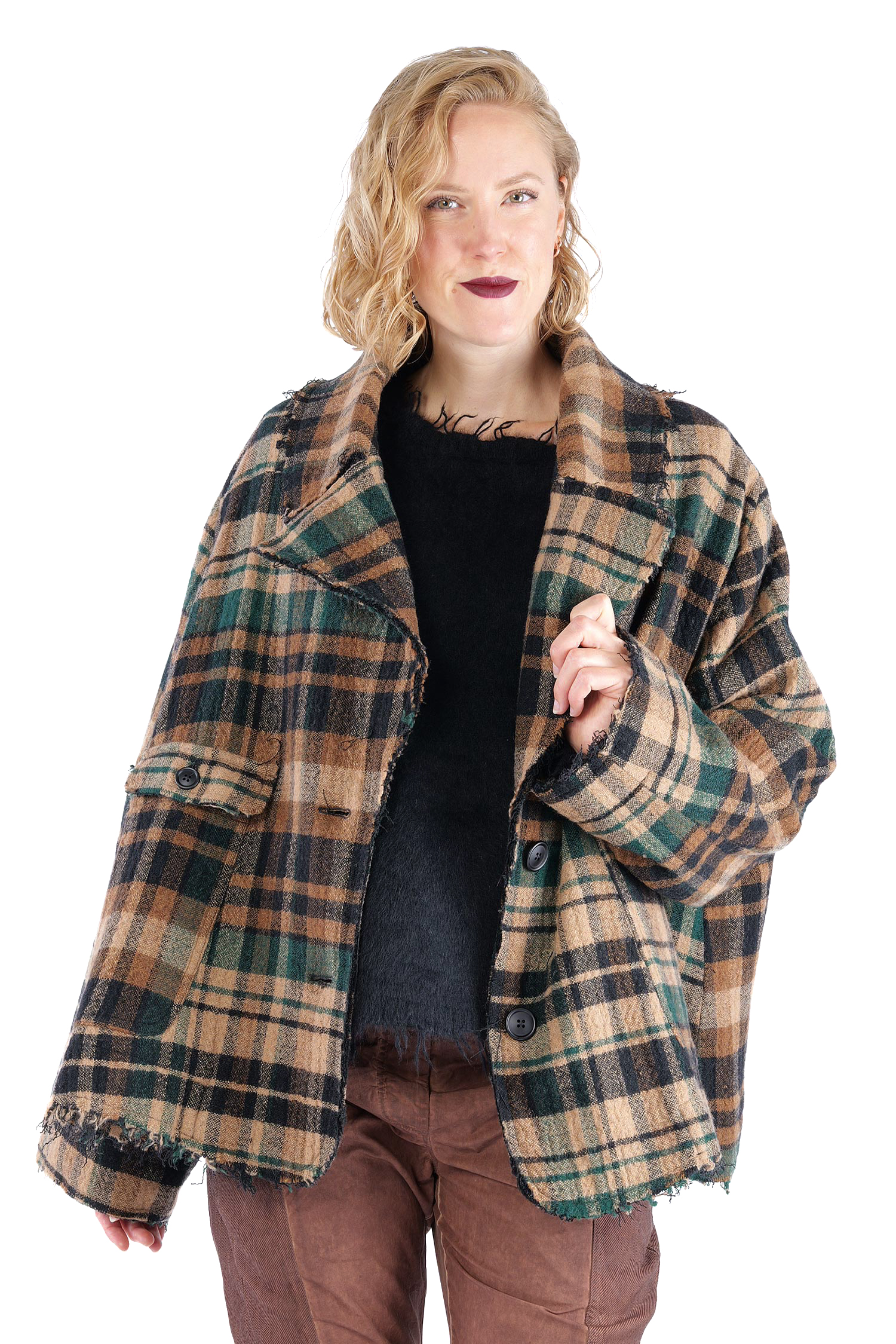 Fransige Winterjacke - Forest check - 2263281102