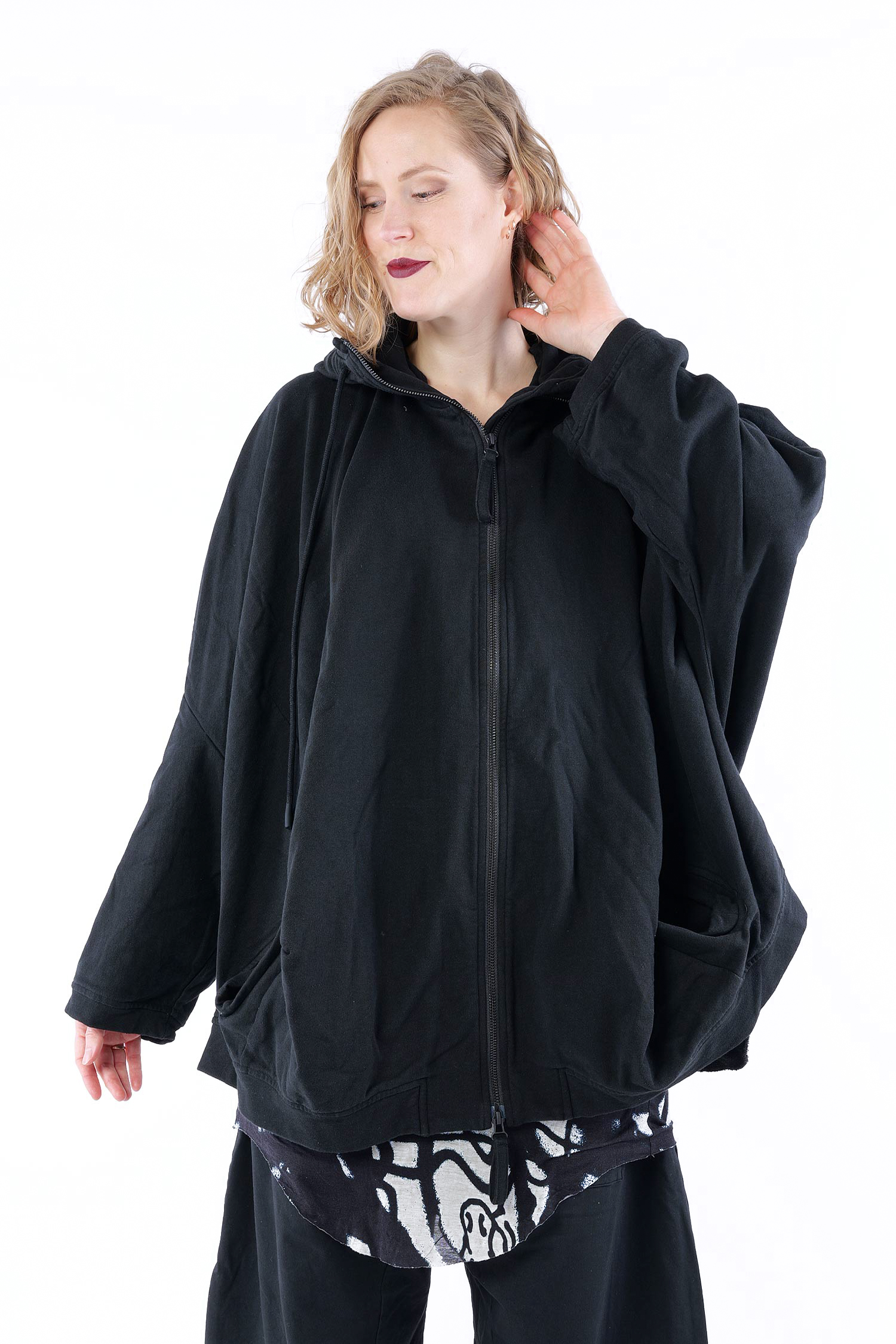 Oversized sweat jacket - Black - 1261271114