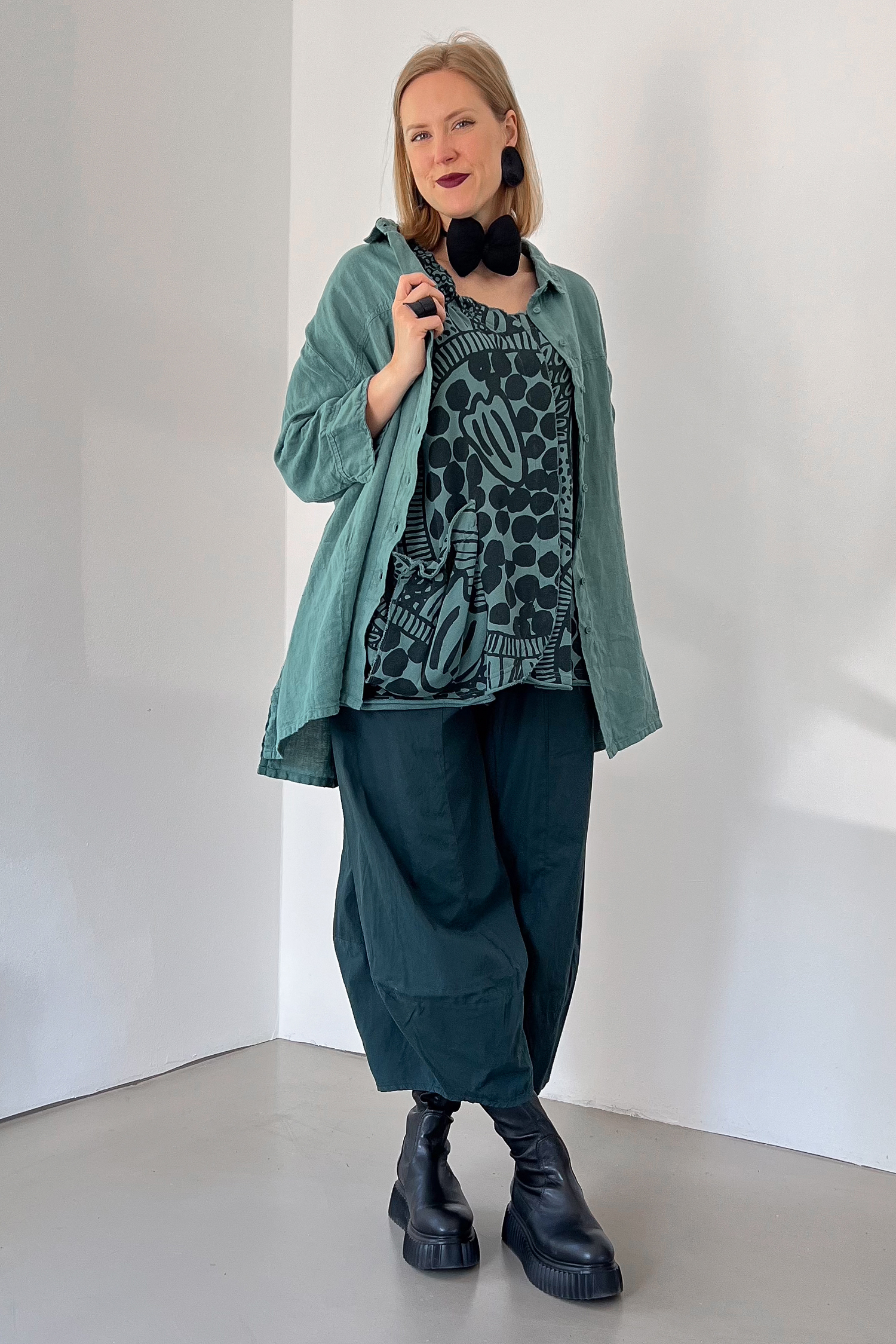 Leinenbluse - Grass - 1263540410