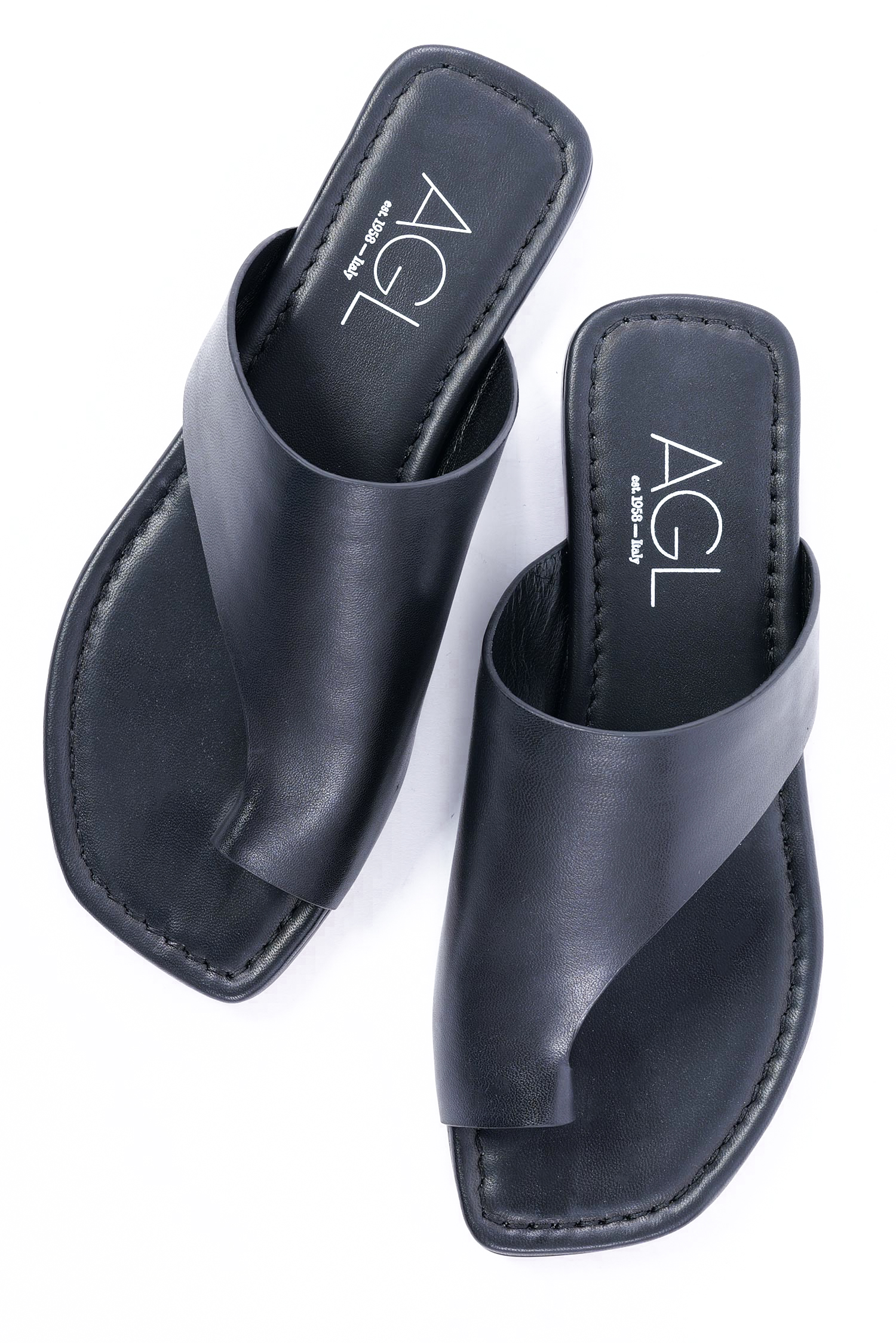 Leder Pantoletten - Schwarz - Elsy Basic